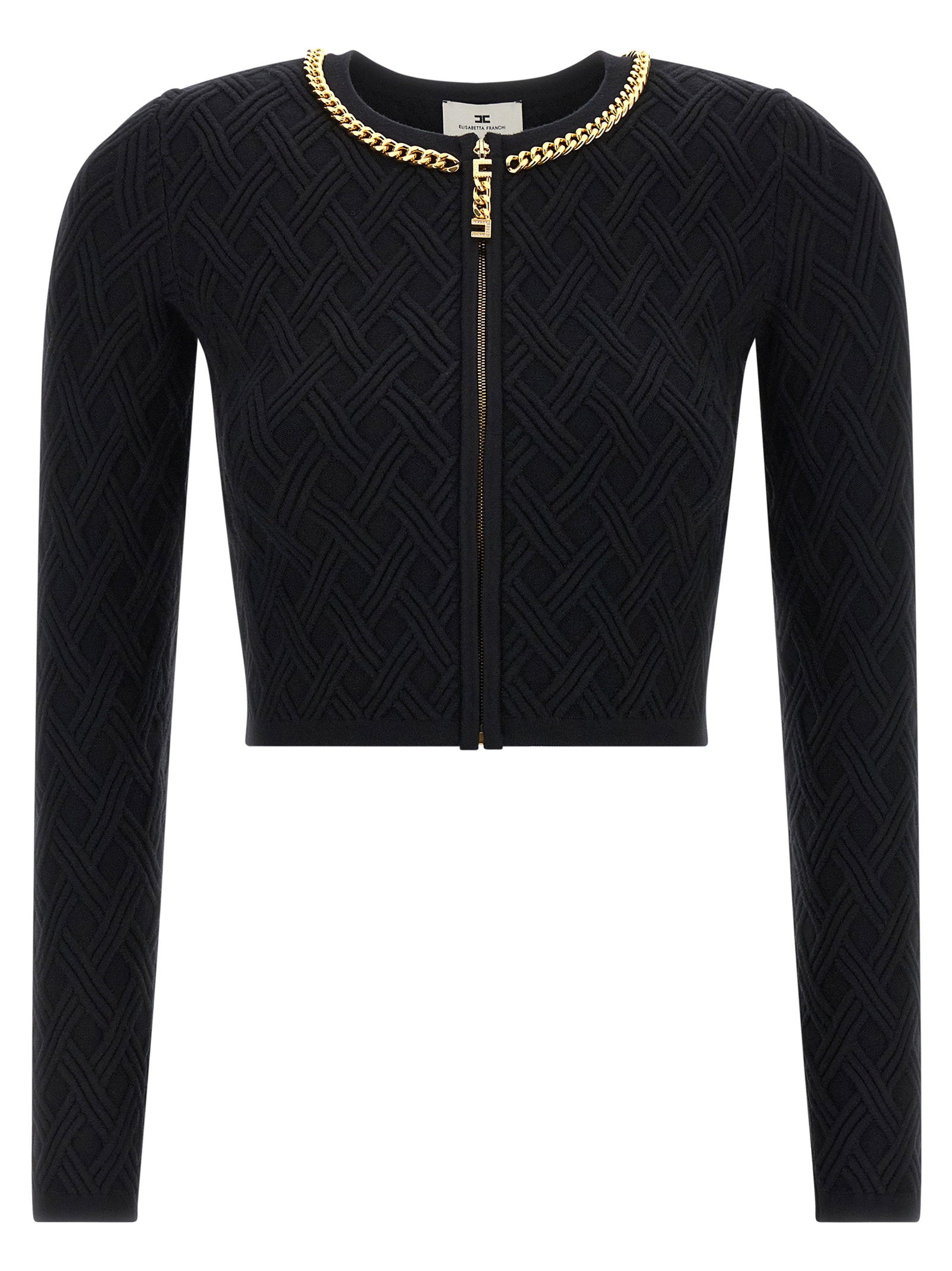 Elisabetta Franchi Jewel Zip Puller Cardigan