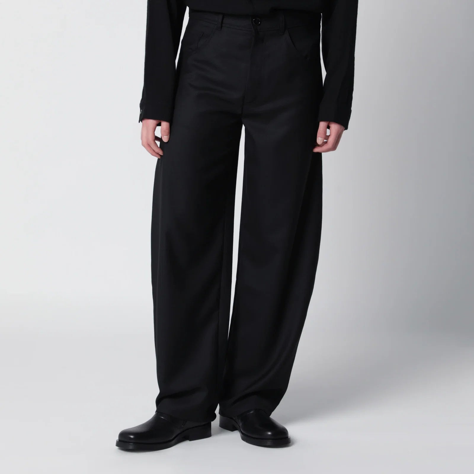 Séfr Black wool-blend trousers