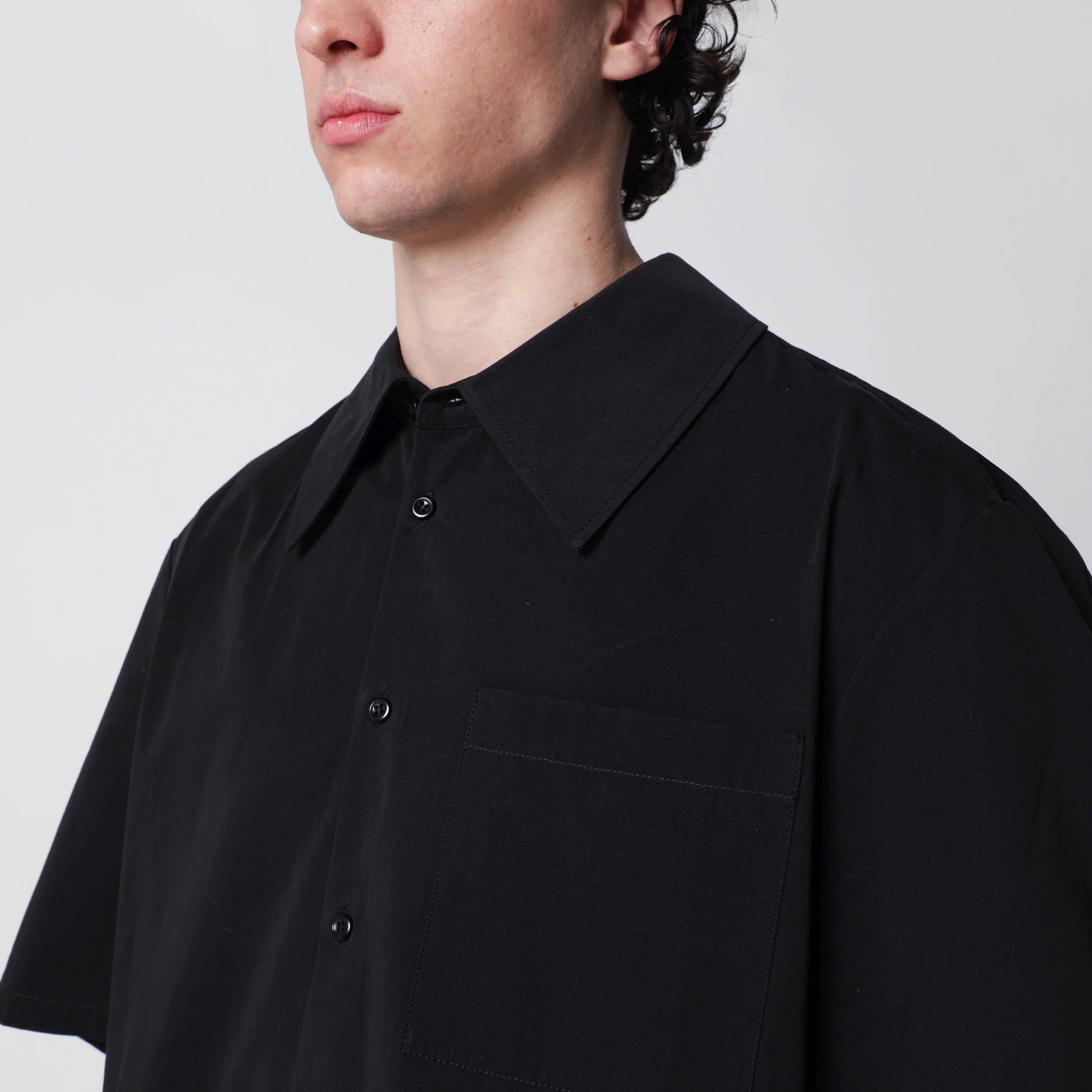 Séfr Waylon black cotton poplin shirt