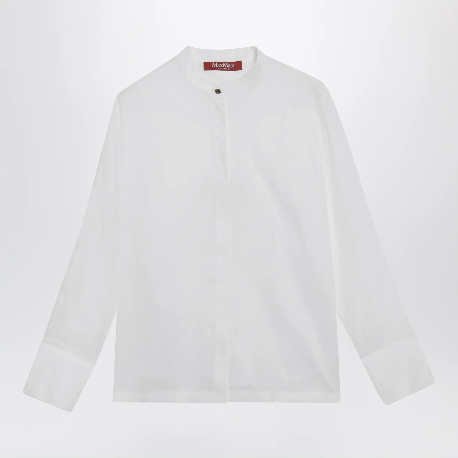 Max Mara Studio Baldili ramie canvas shirt in white