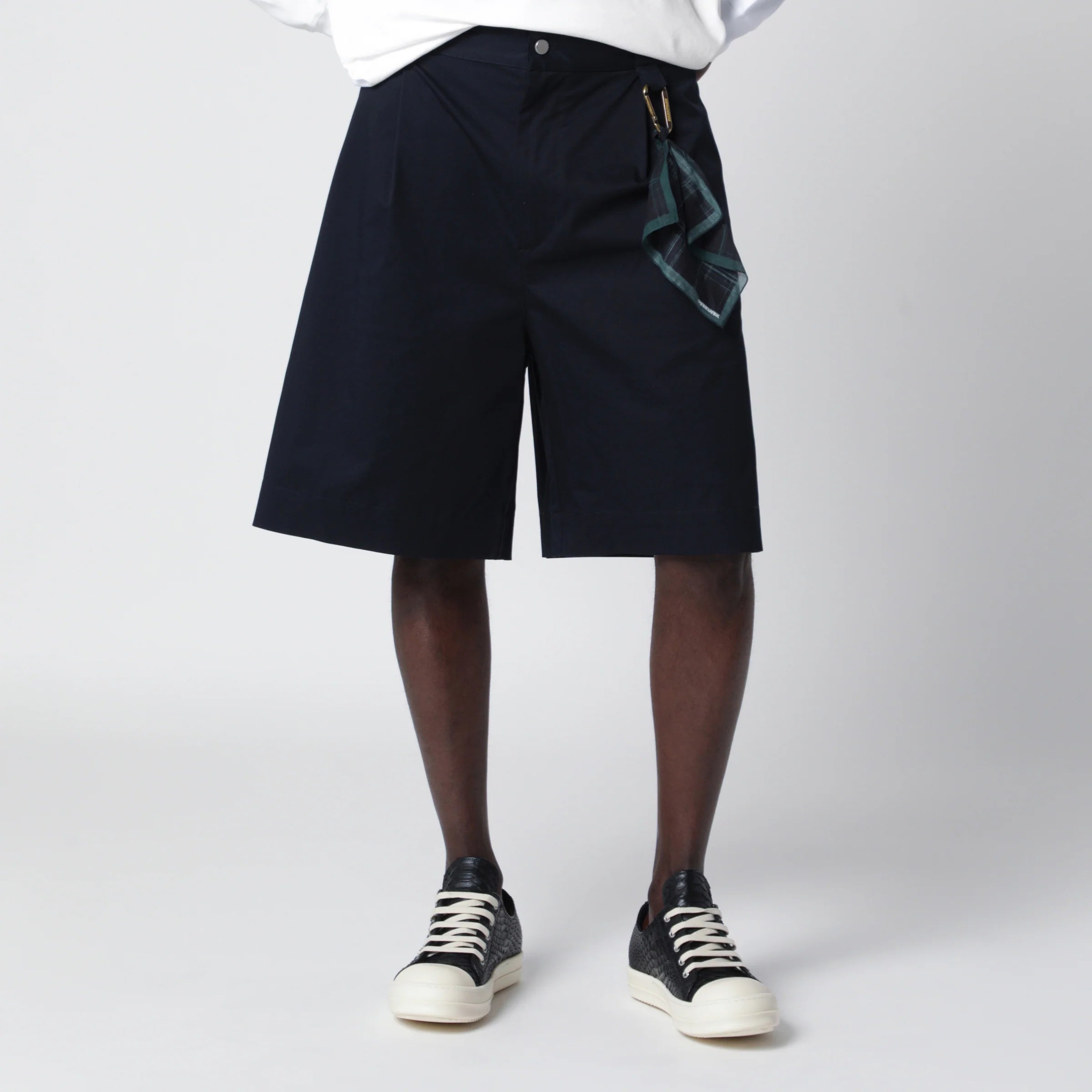 DARKPARK Denis navy blue cotton bermuda shorts
