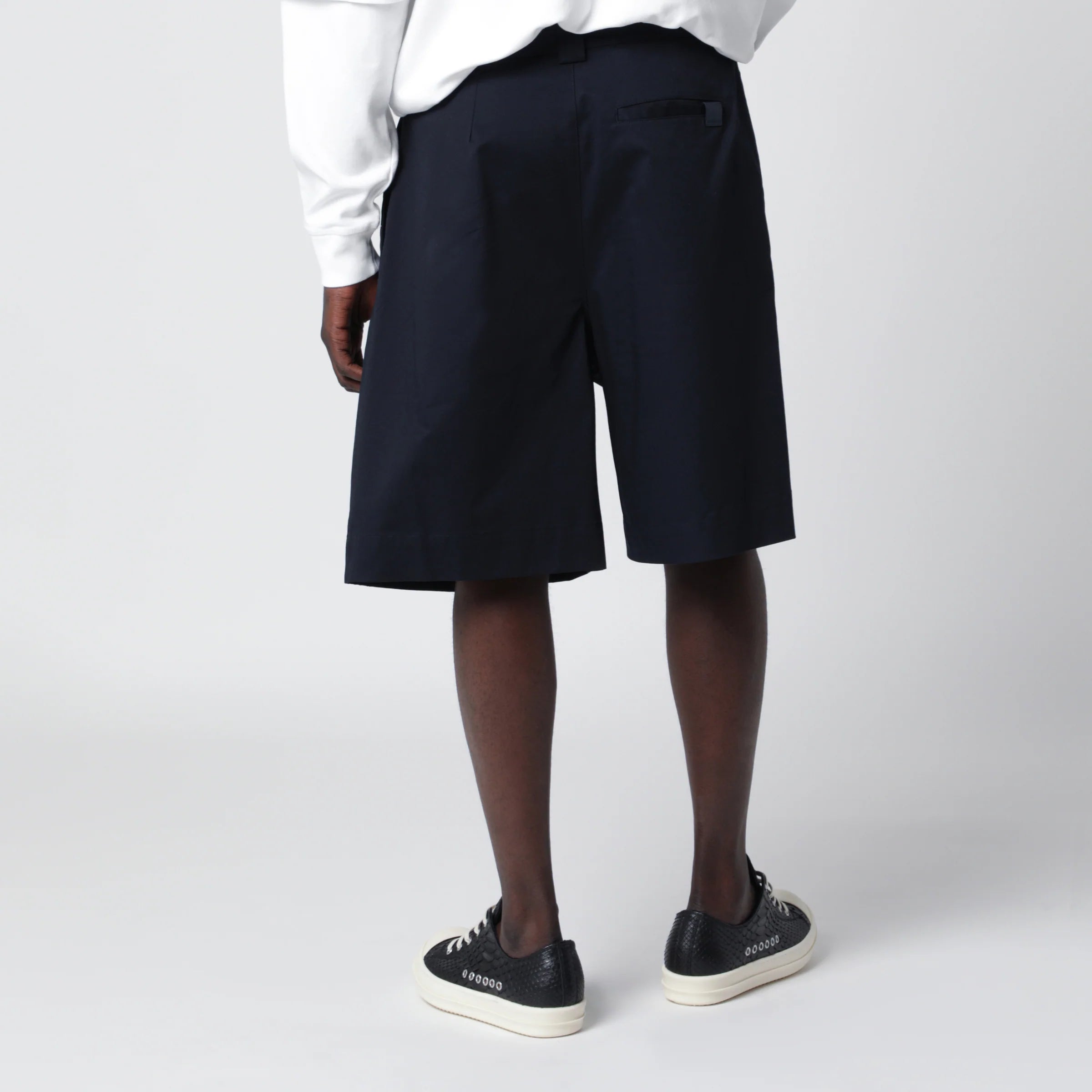 DARKPARK Denis navy blue cotton bermuda shorts