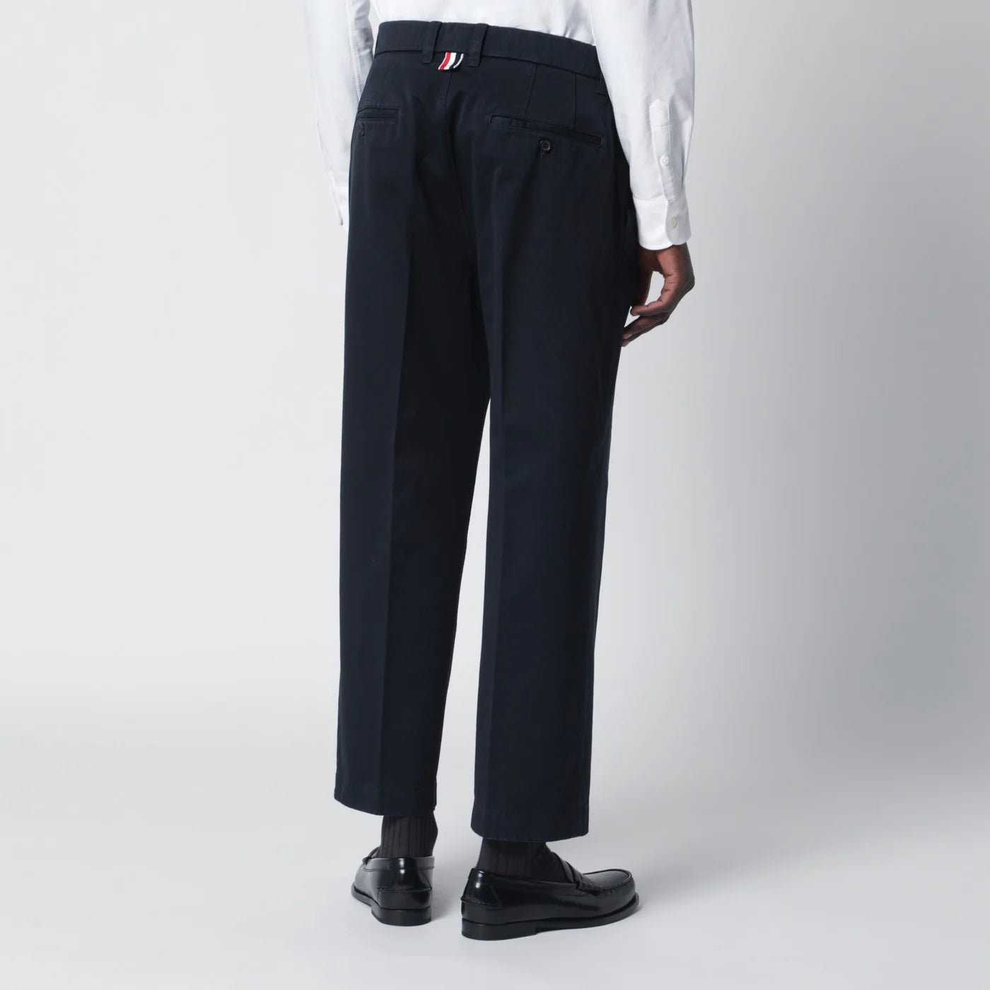 Thom Browne Navy blue cotton trousers