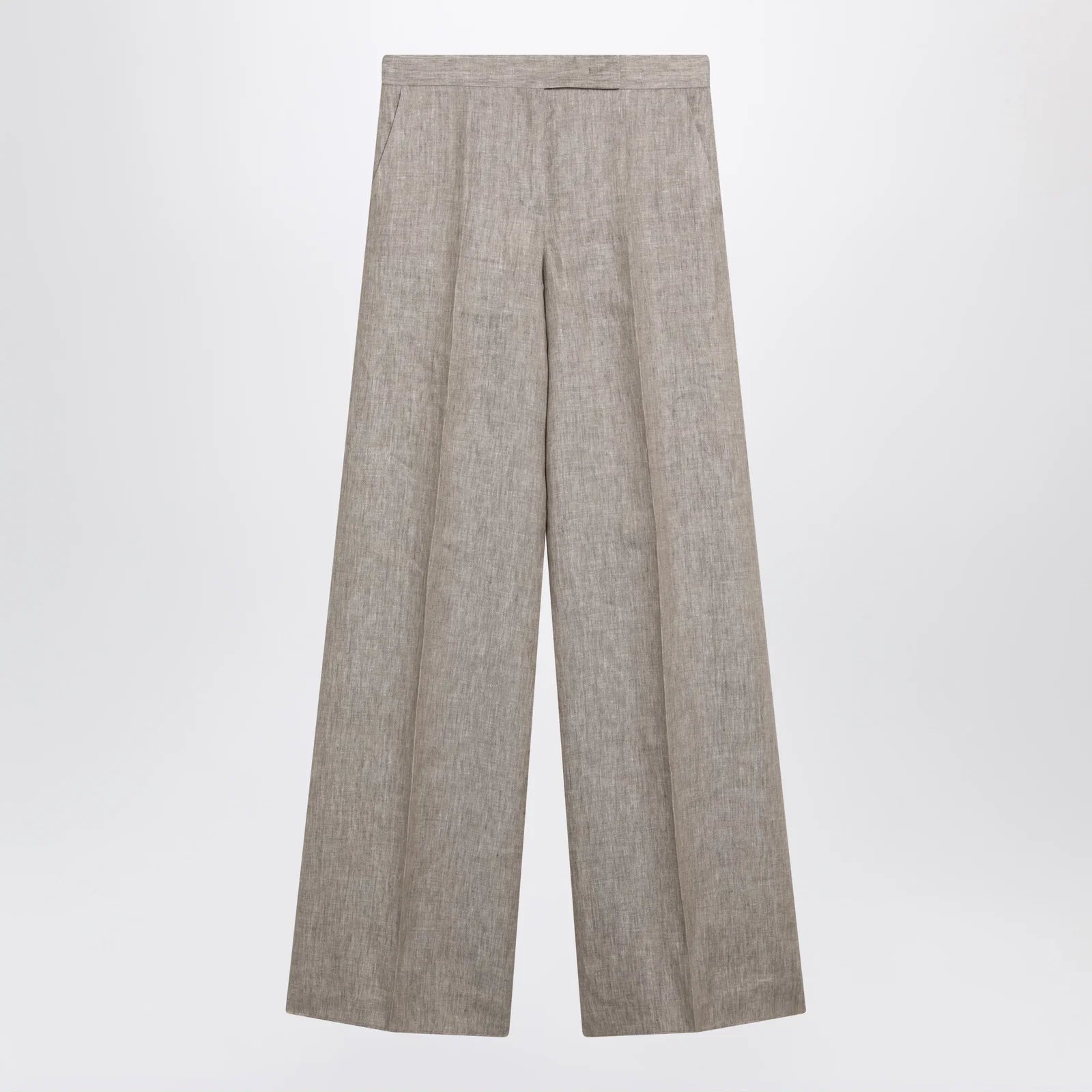 Max Mara Beige chevron linen trousers