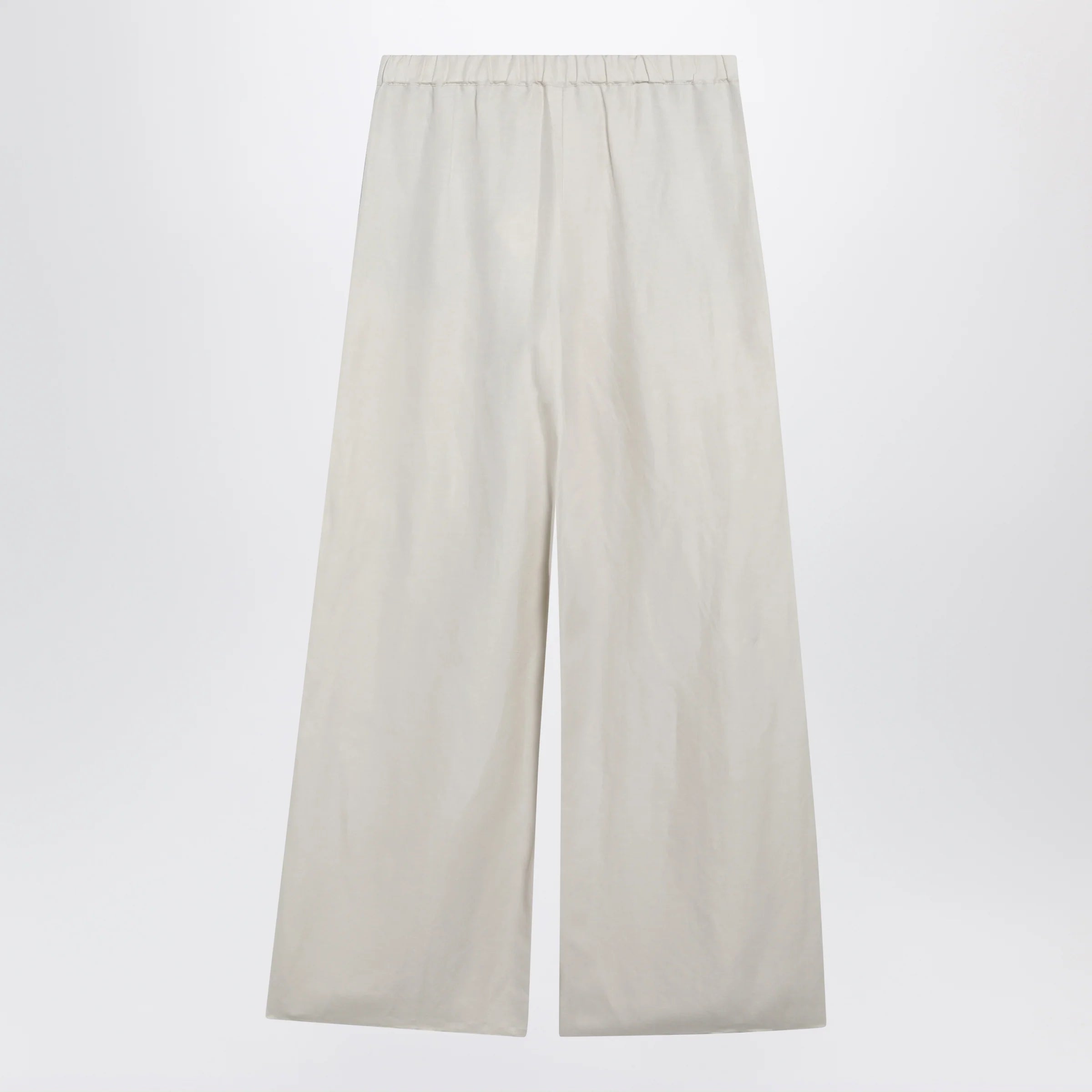 Max Mara Wide-leg linen and silk twill trousers in beige