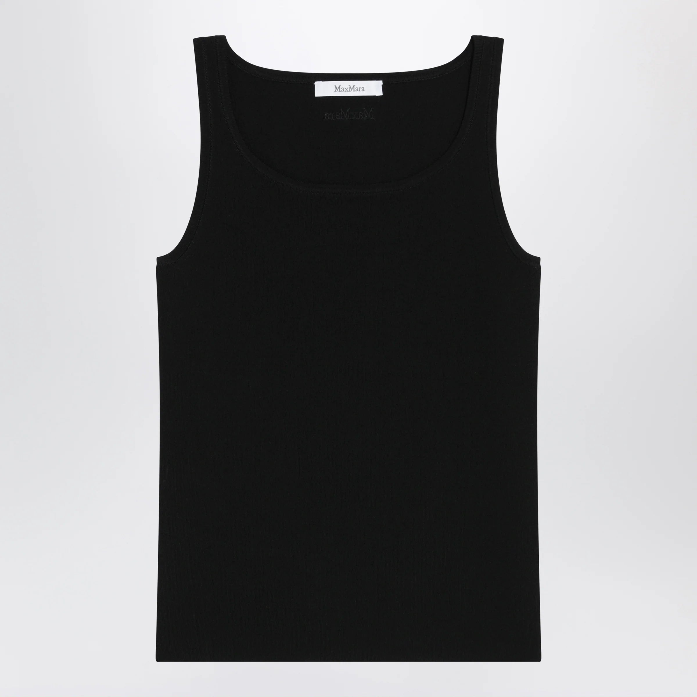 Max Mara Sleeveless viscose crêpe knit top in black