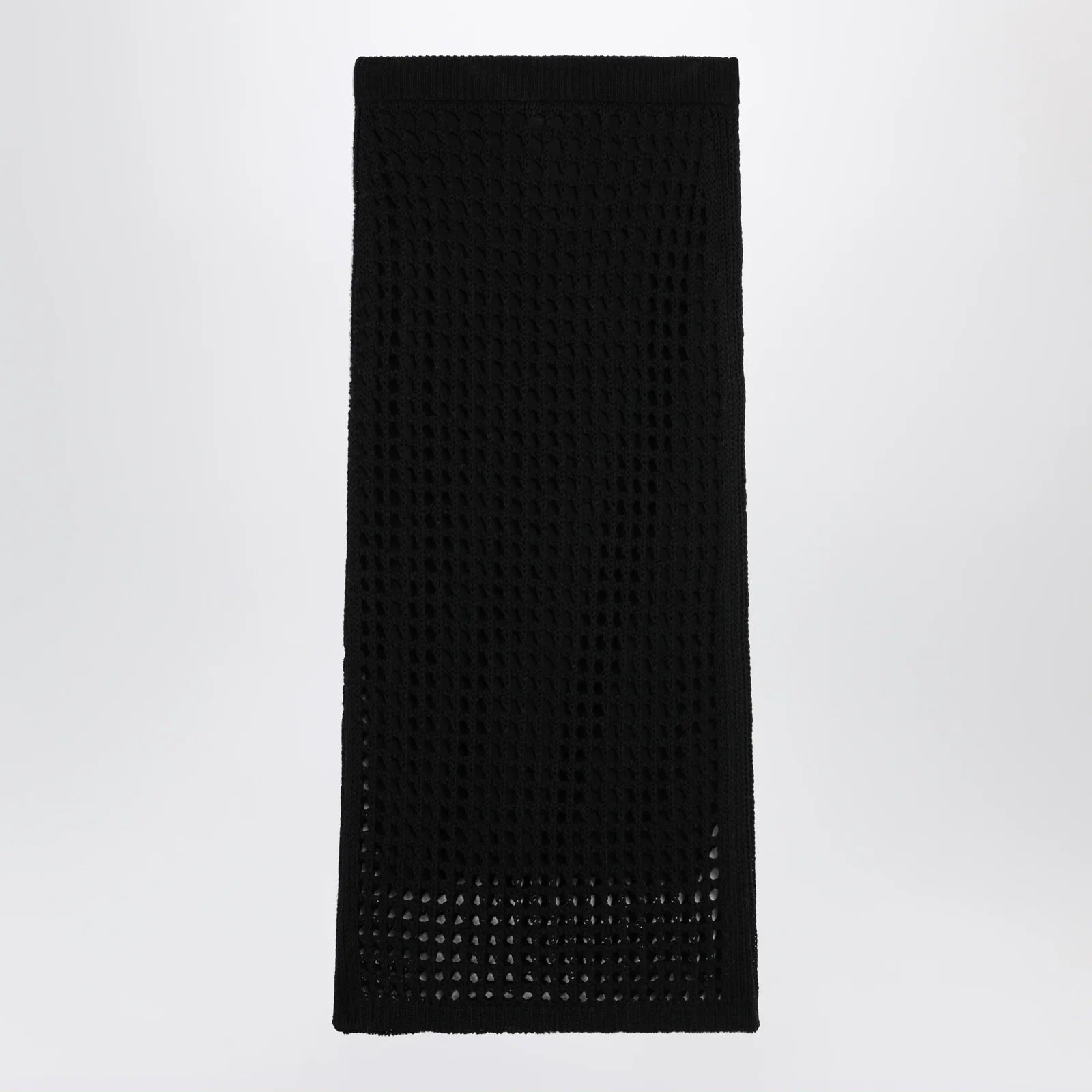 Max Mara Long sheer net cotton skirt in black