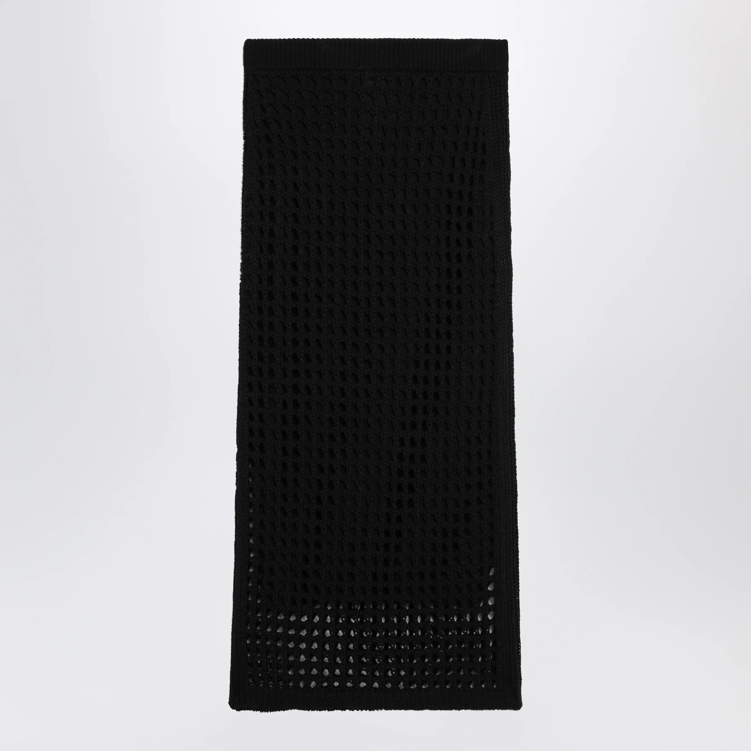 Max Mara Long sheer net cotton skirt in black