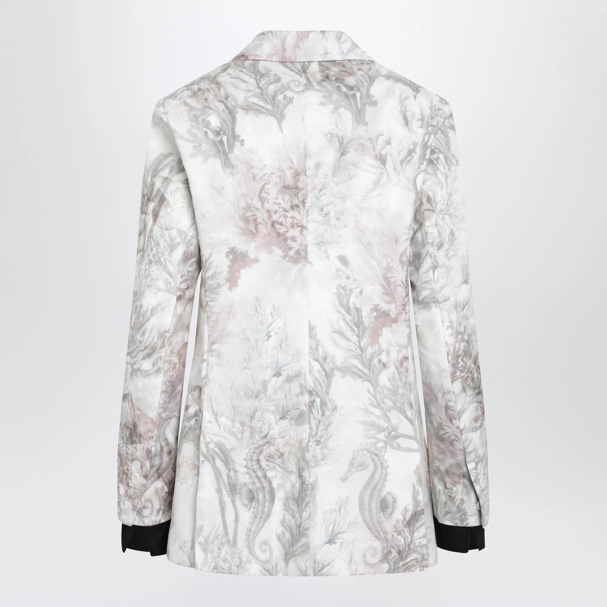 Max Mara Slim blazer in printed organza and cotton gabardine