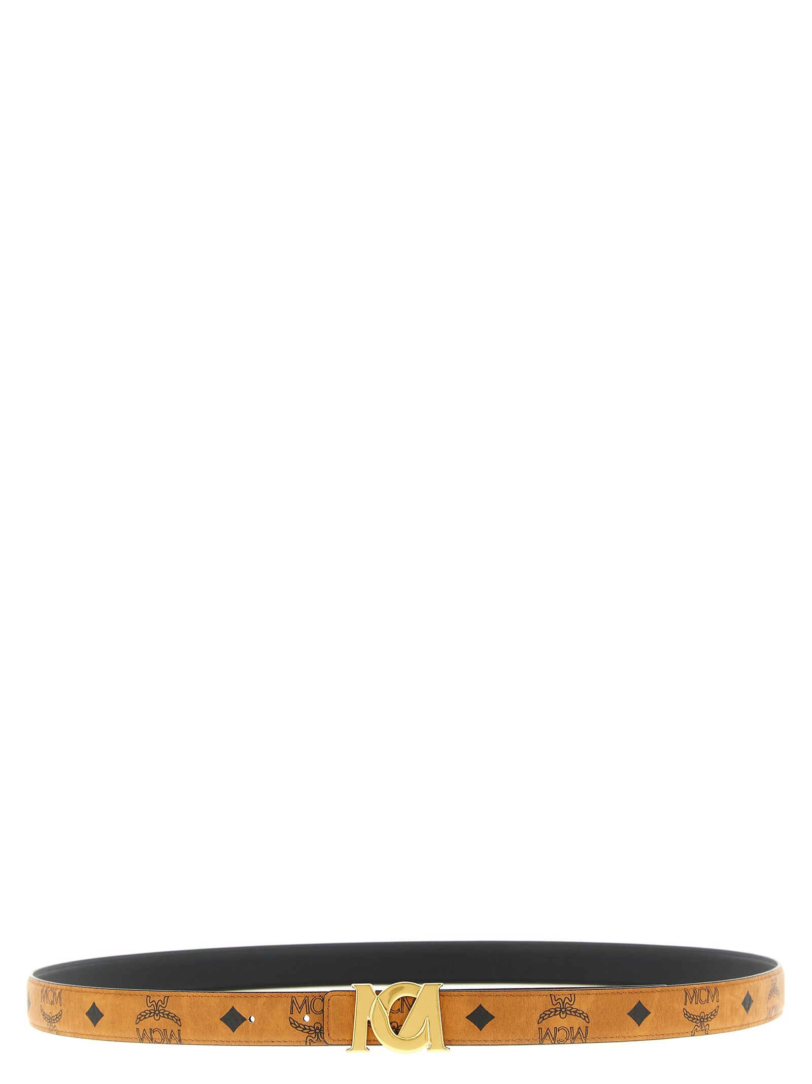 Mcm Logo Buckle Belt.