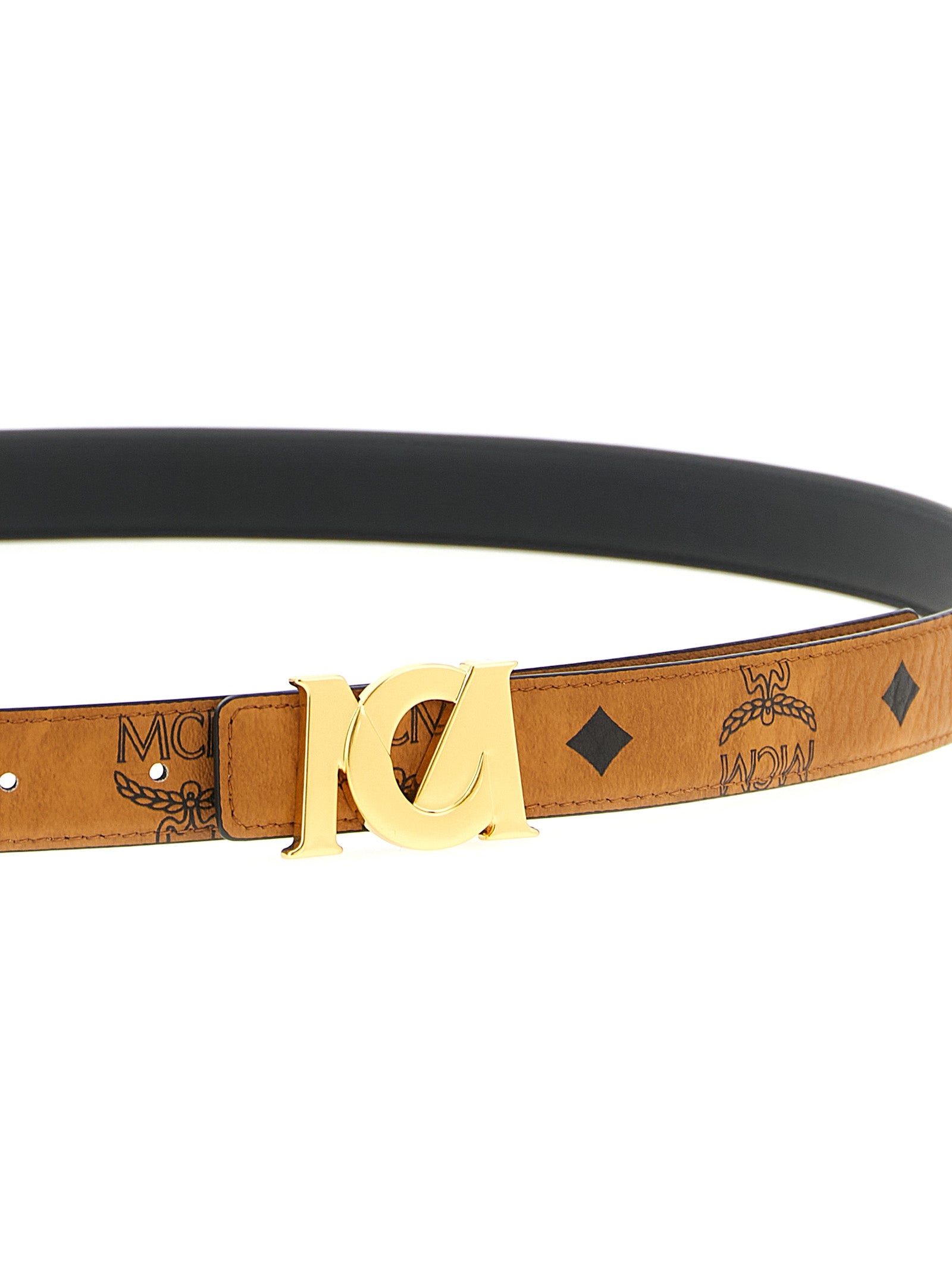 Mcm Logo Buckle Belt.