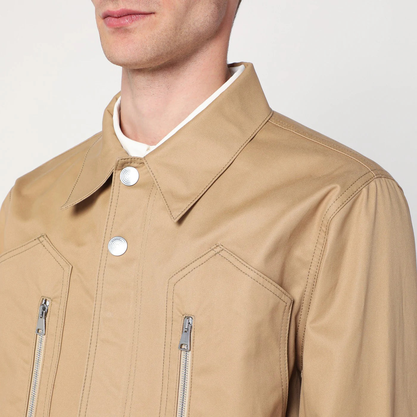 NAMACHEKO Beige overshirt jacket in cotton