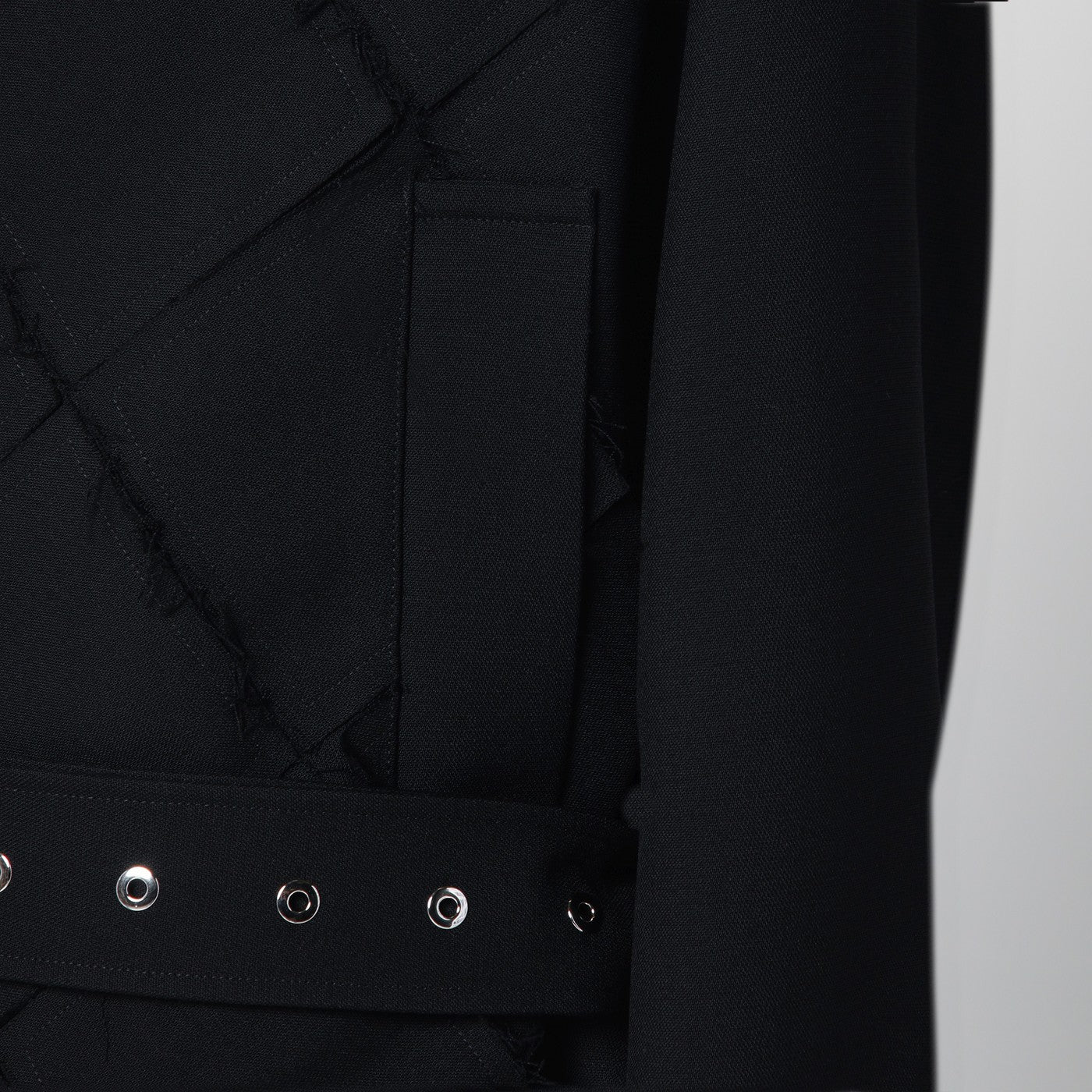 NAMACHEKO Black belted jacket in wool blend