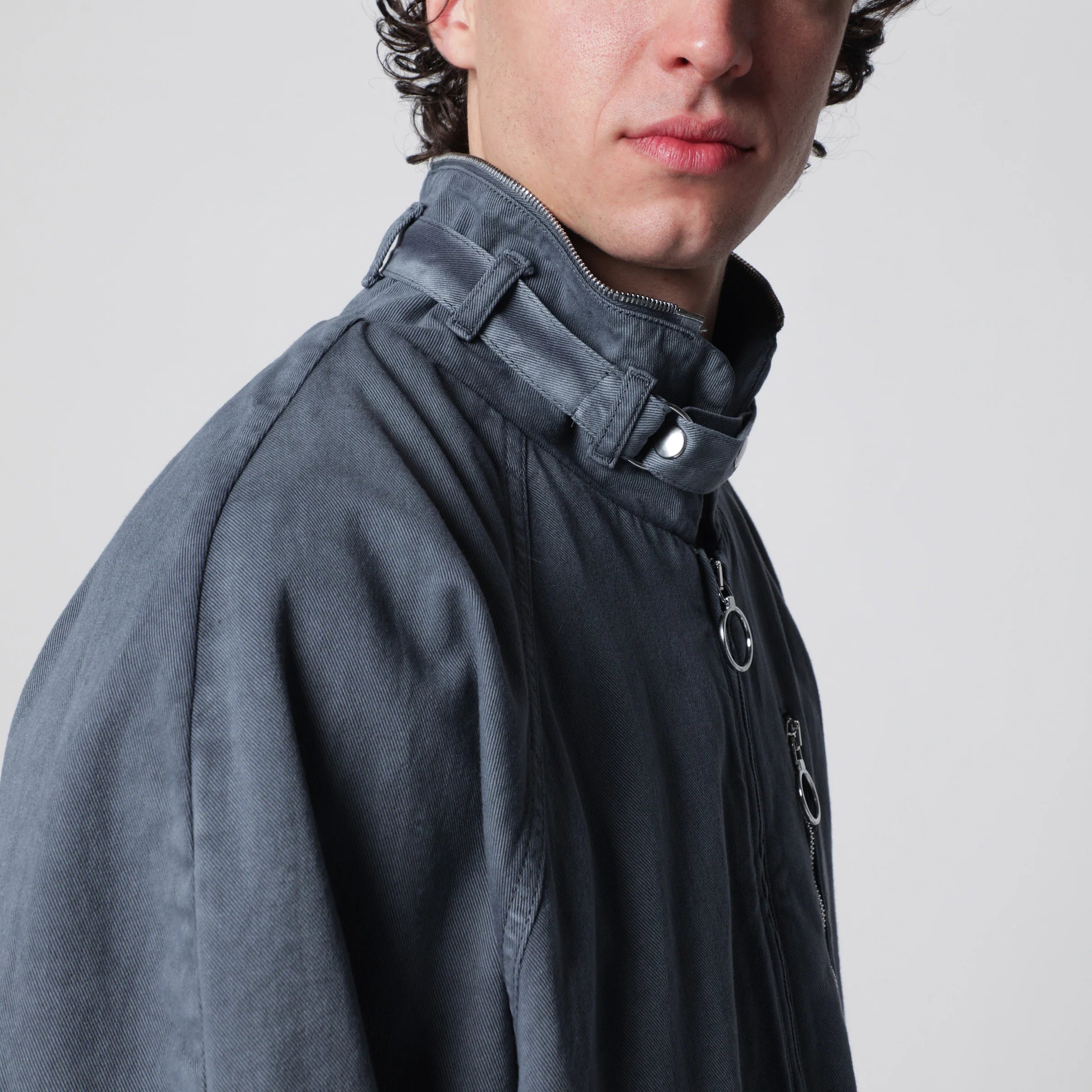 NAMACHEKO Charcoal grey zip-up jacket in cotton
