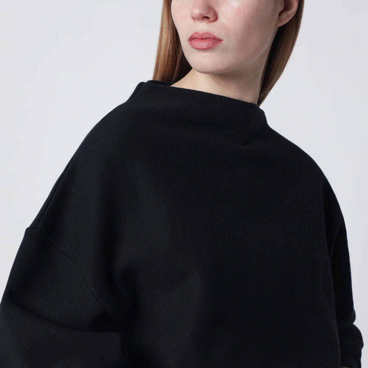 6397 Black draped sweatshirt