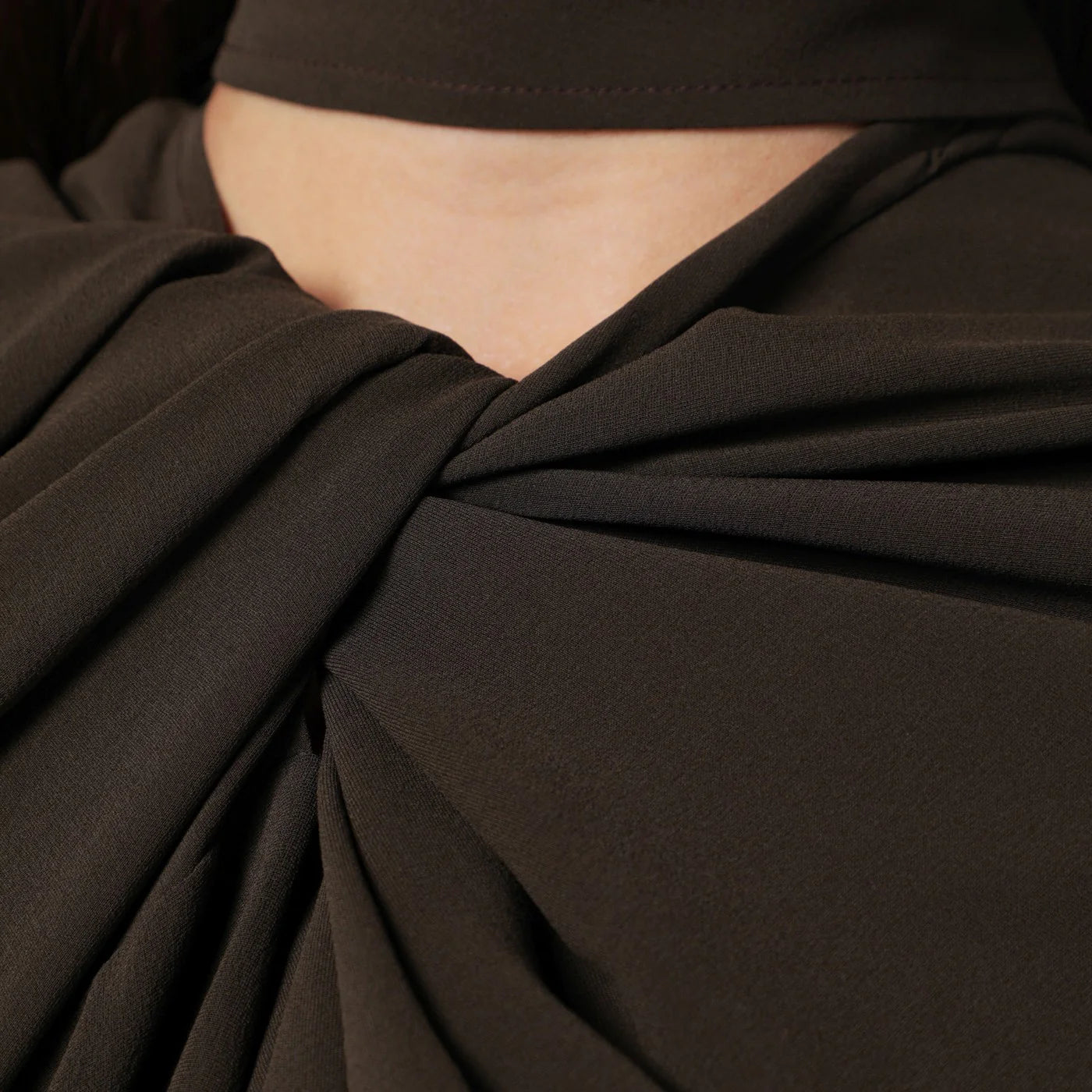 NAMACHEKO Black draped silk top