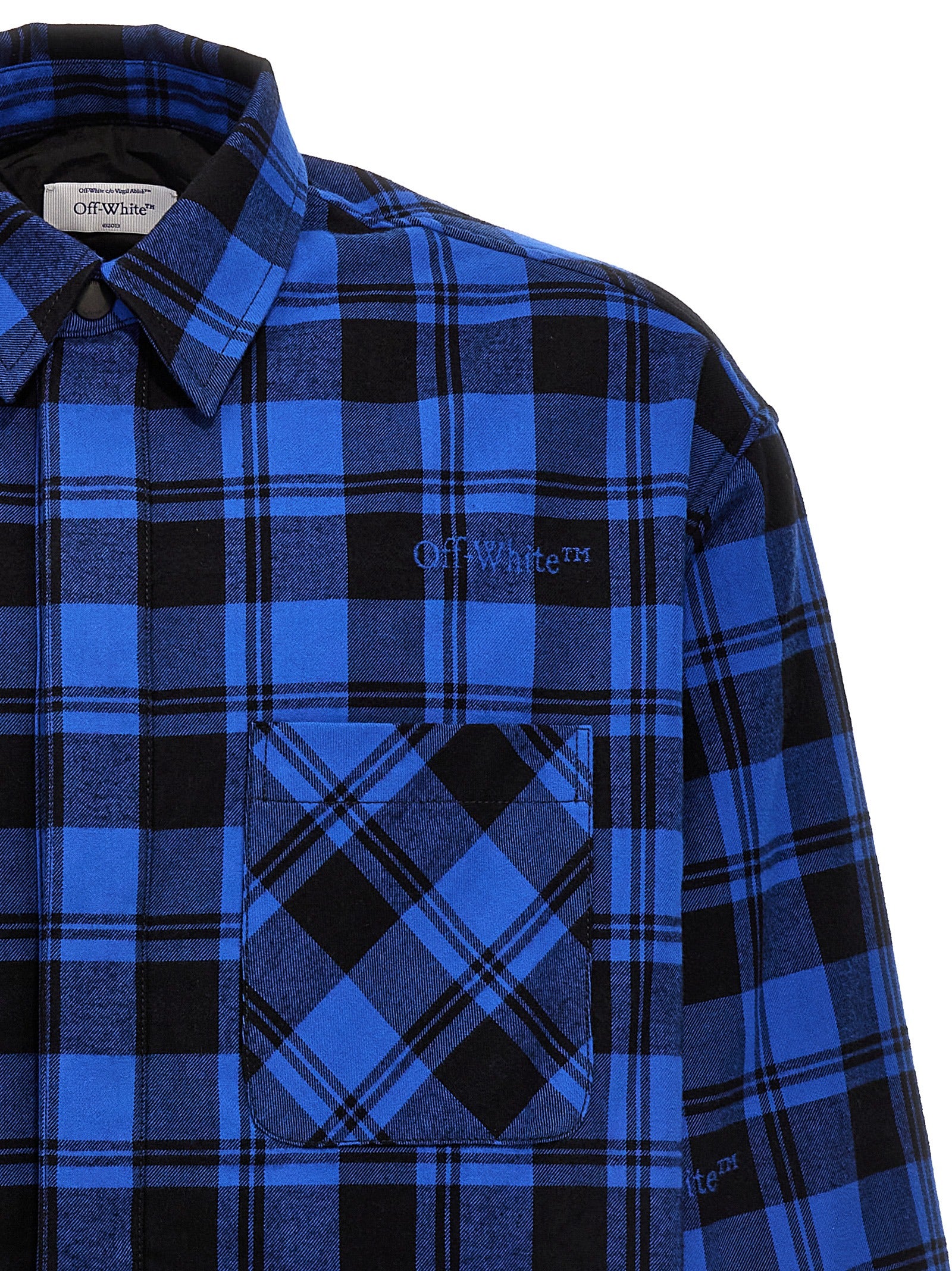 Off White Check Flannel Overshirt