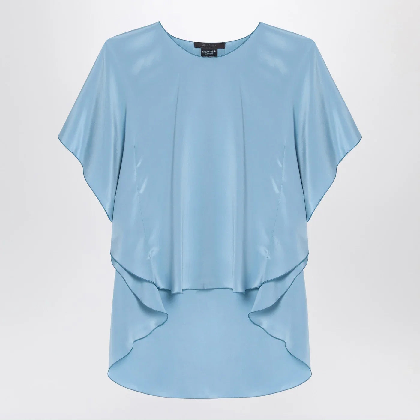 Max Mara Pianoforte Light blue flowy silk blouse