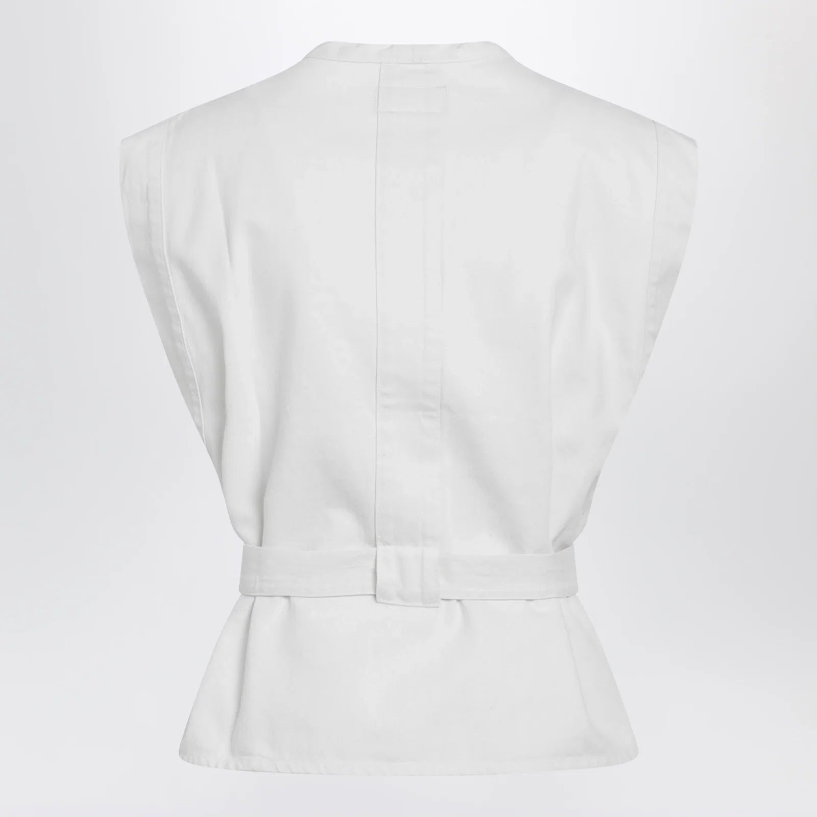 LEMAIRE White Chasuble shirt in bleached denim