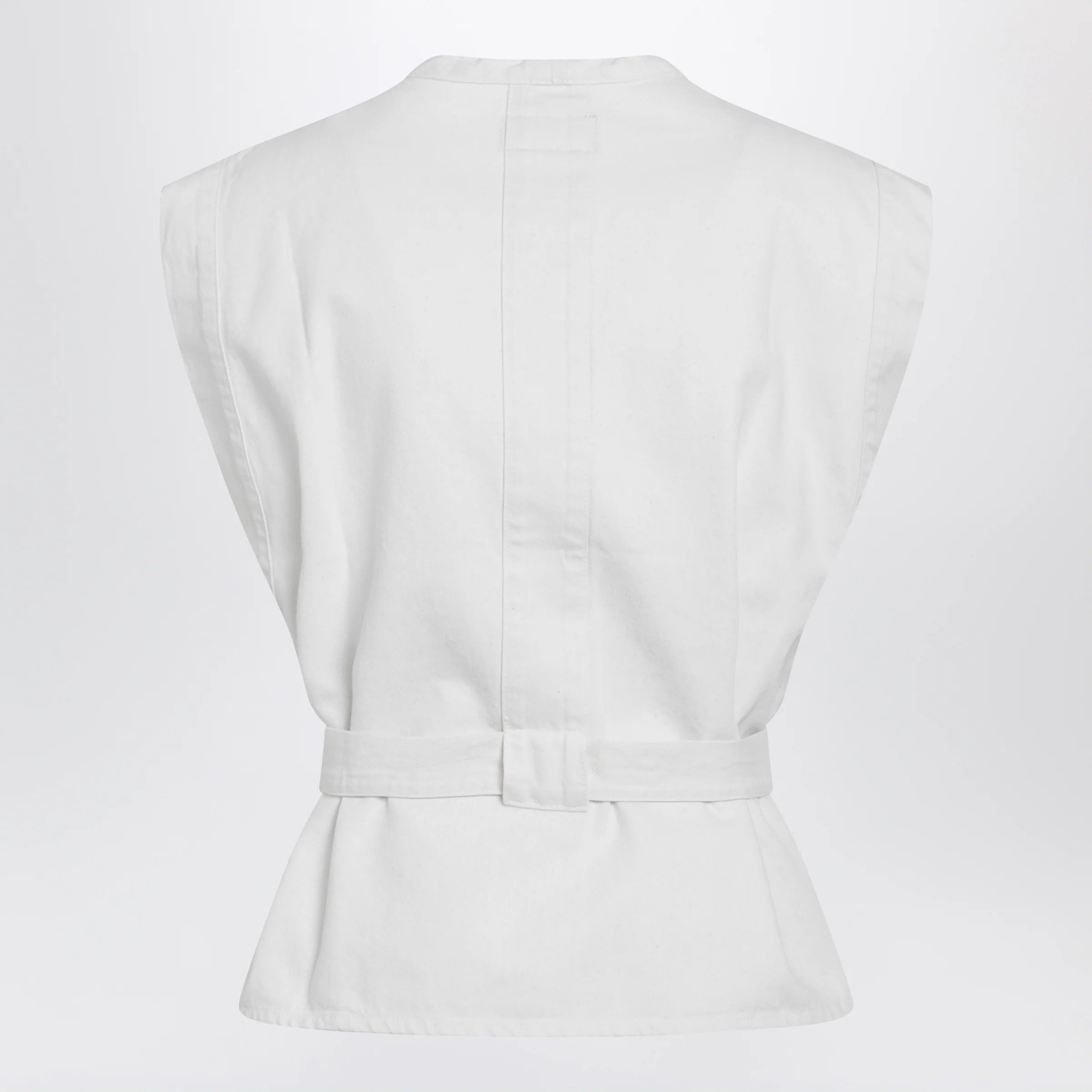 LEMAIRE White Chasuble shirt in bleached denim