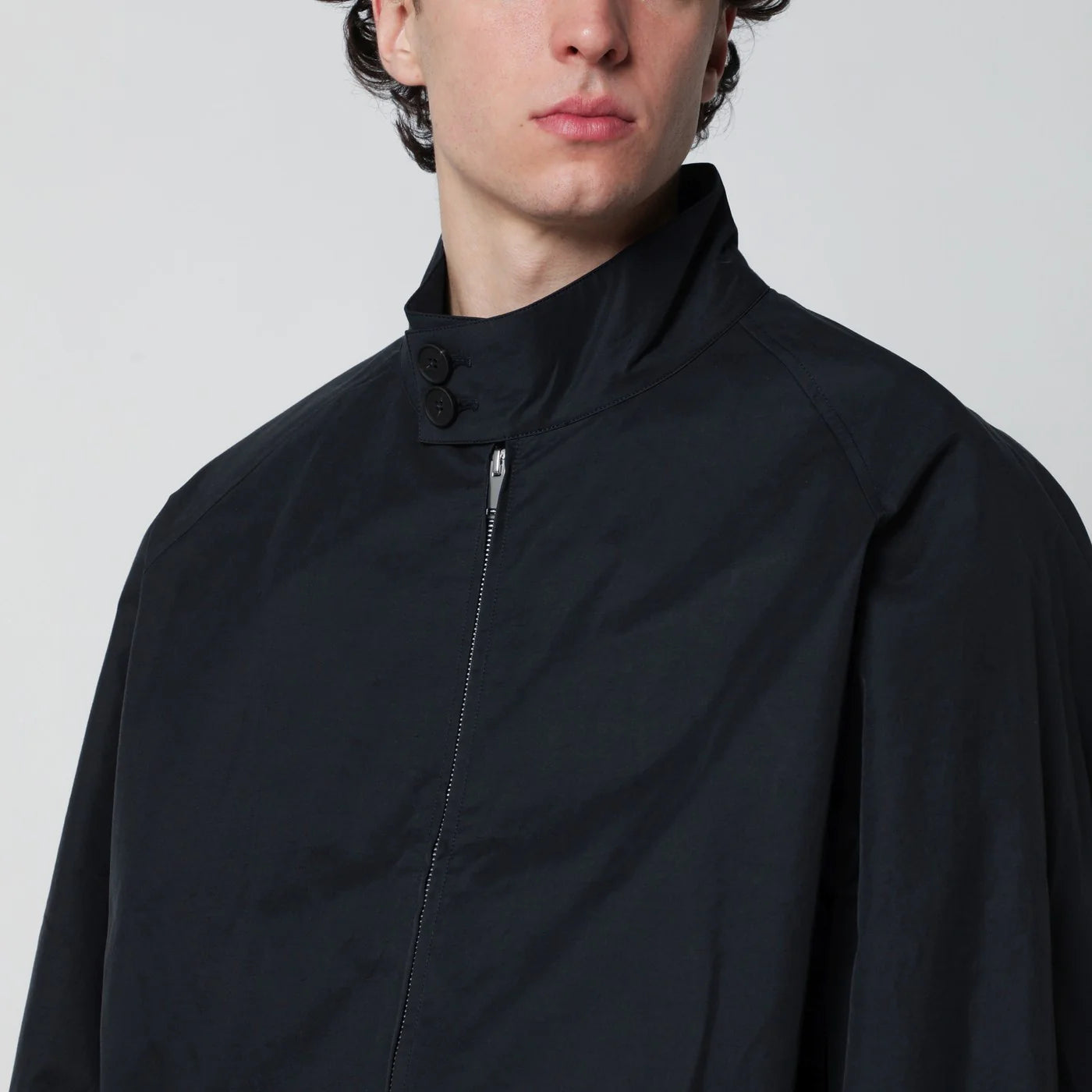 STUDIO NICHOLSON Over bomber jacket ink blue cotton-blend