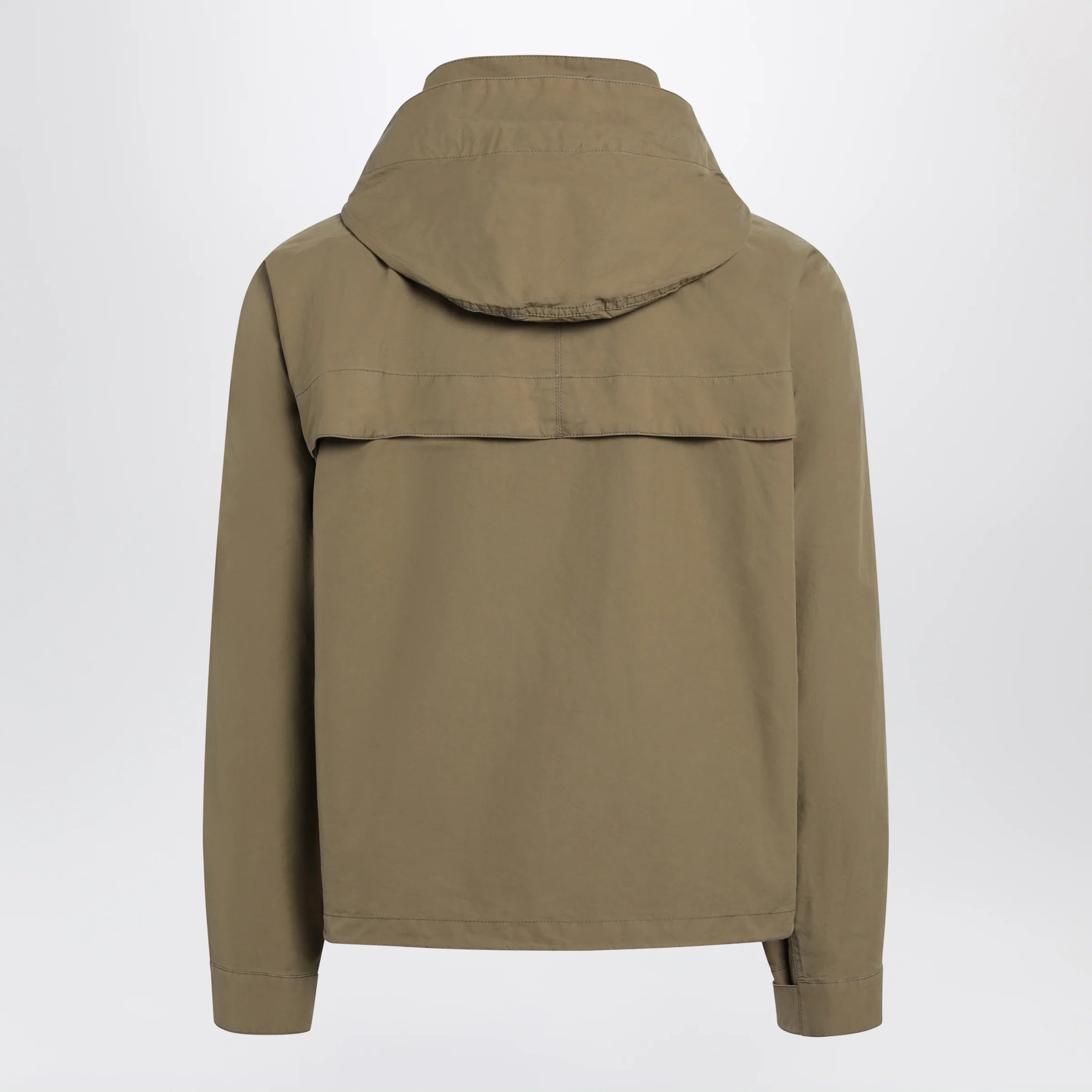 LEMAIRE Short hooded parka in khaki cotton