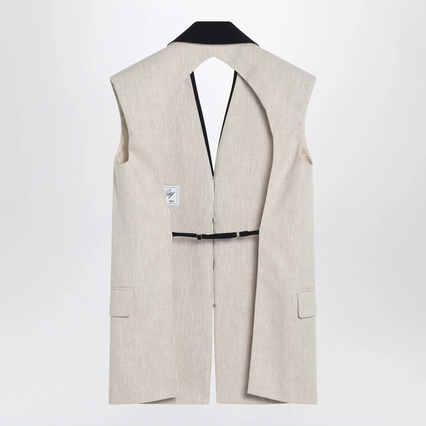 Erika Cavallini Linen waistcoat with open back