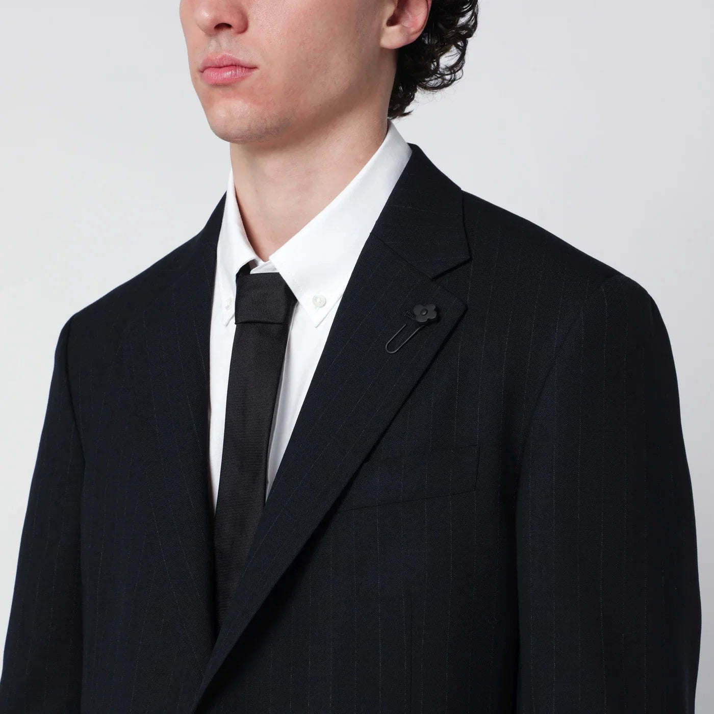 Lardini Blue pinstripe wool single-breasted suit