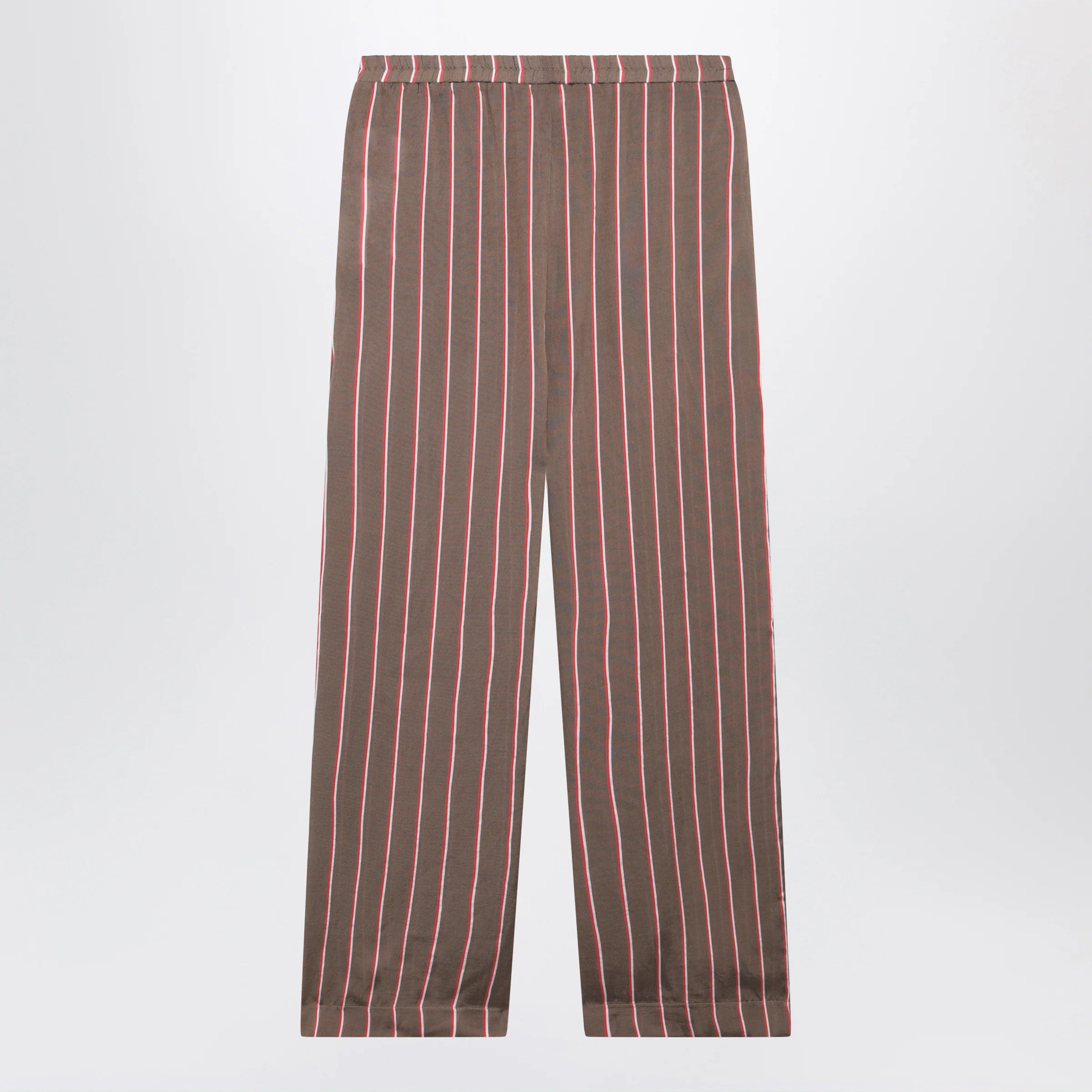 The Frankie Shop Brown striped viscose and silk shorts