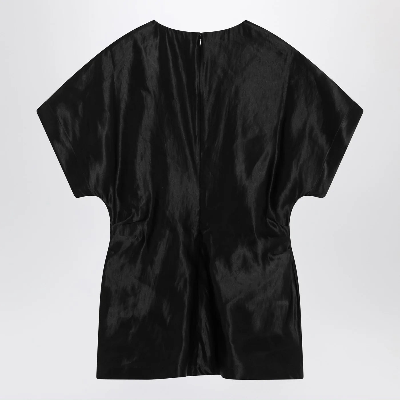 LouLou De Saison Black T-shirt in linen and silk