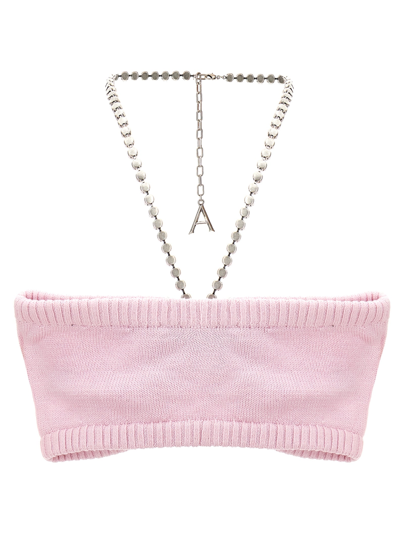 Area Crystal Butterfly Knit Bandeau Top