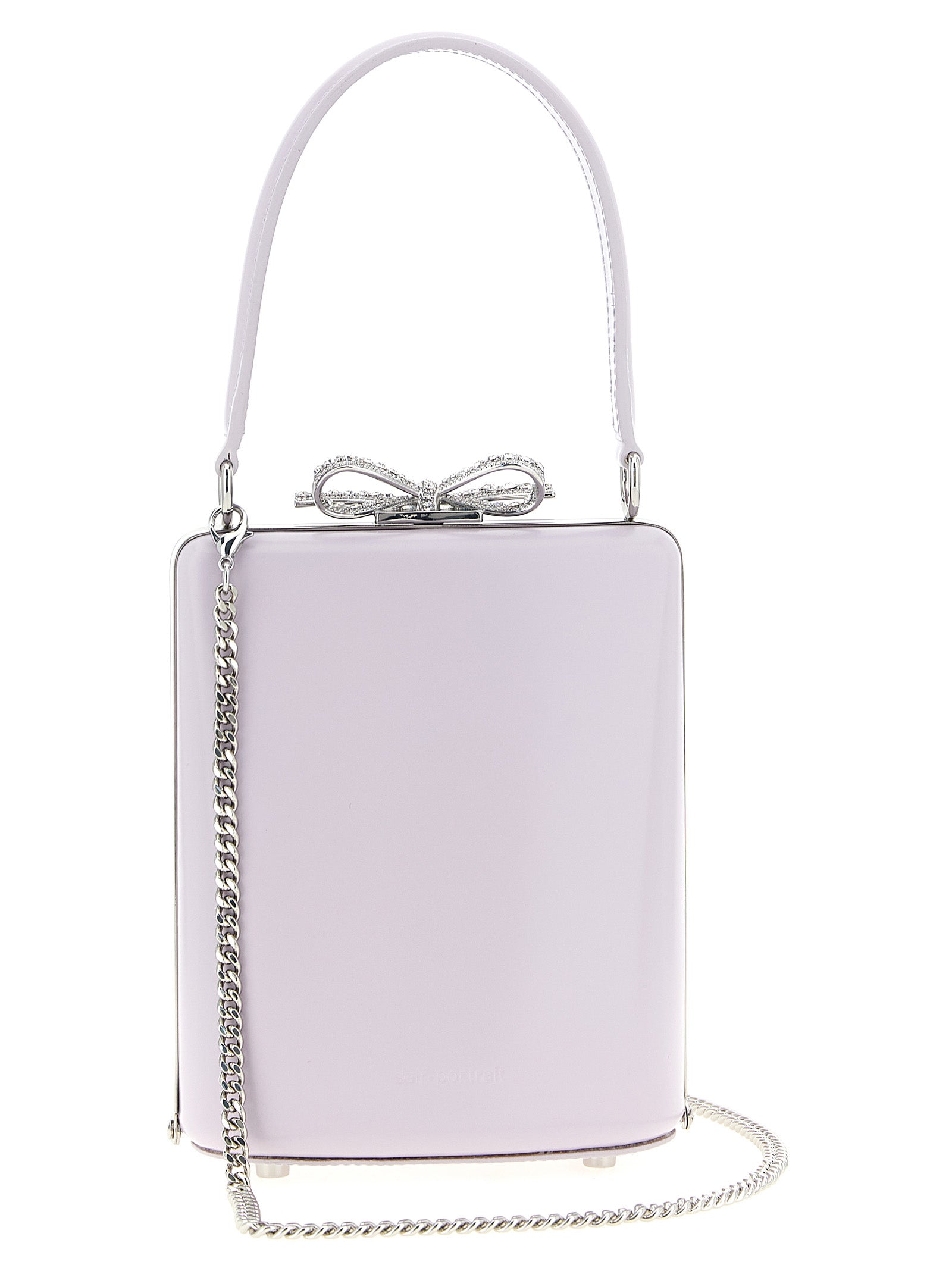 Self-Portrait Lilac Leather Mini Bow Handbag
