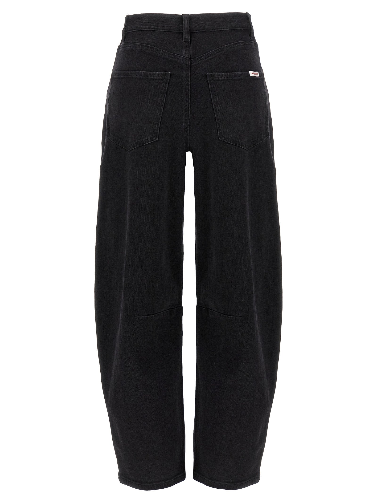 Self-Portrait Black Barrel Leg Jeans