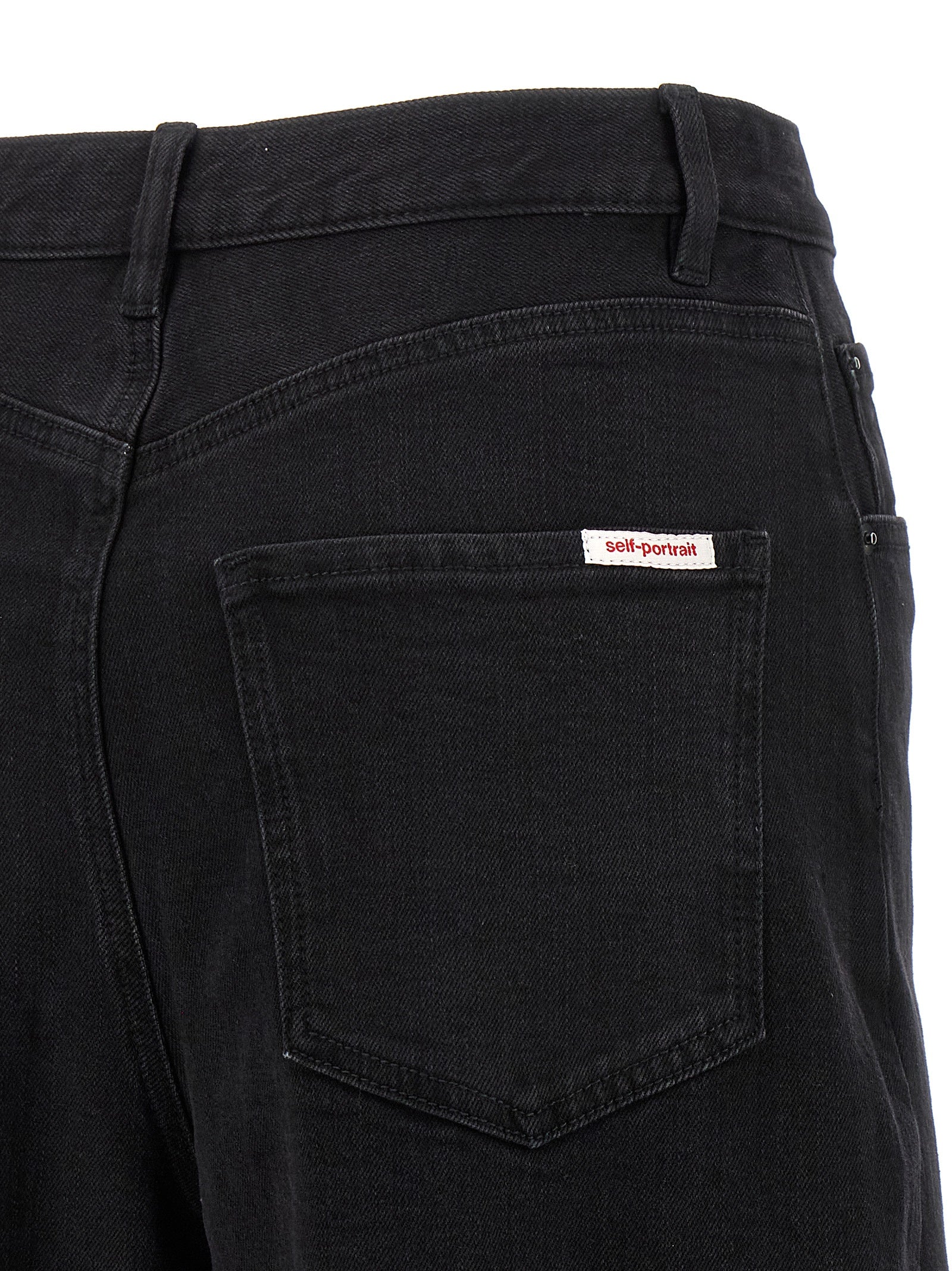 Self-Portrait Black Barrel Leg Jeans