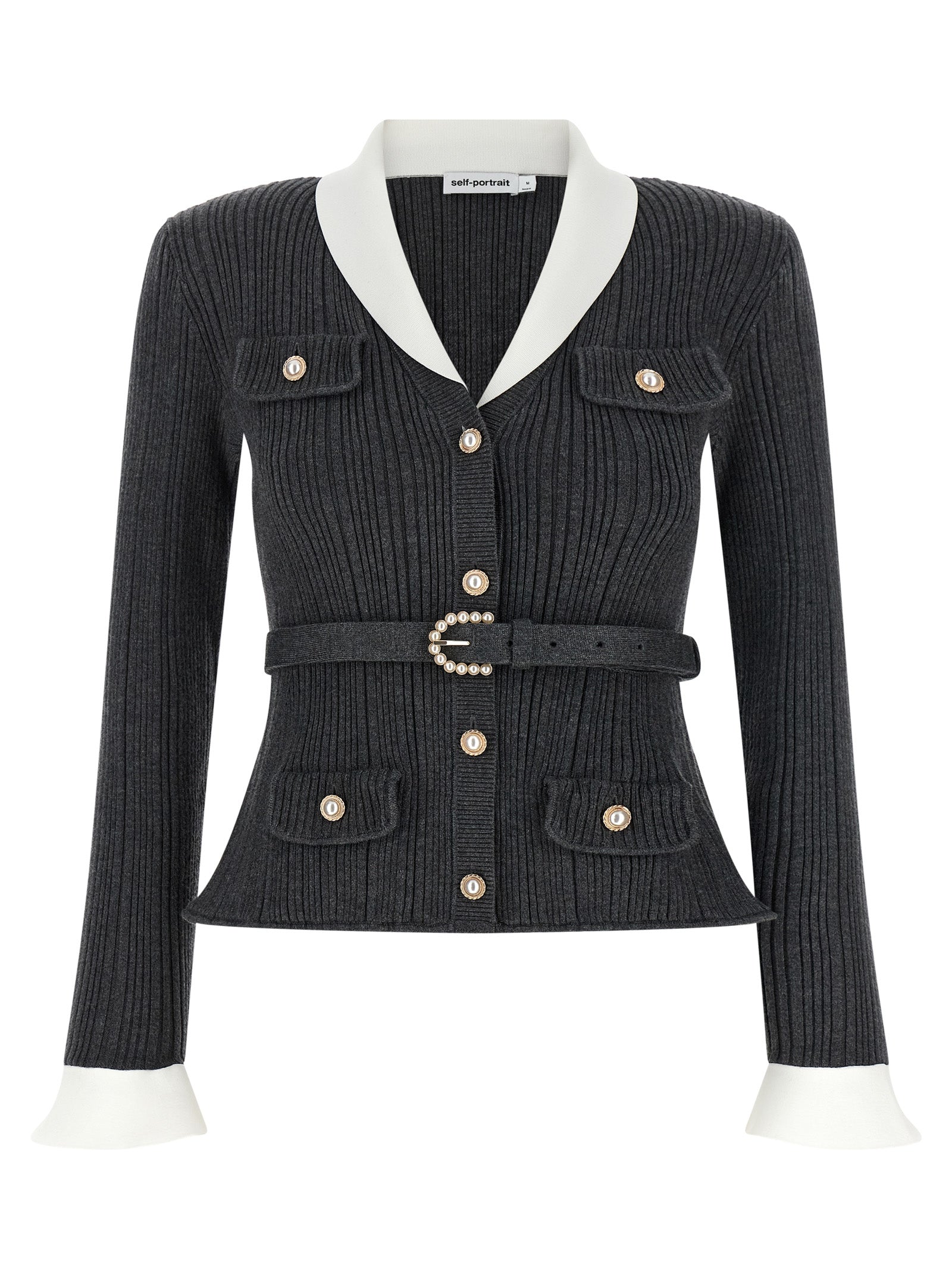 Self-Portrait Ribbed Cardigan