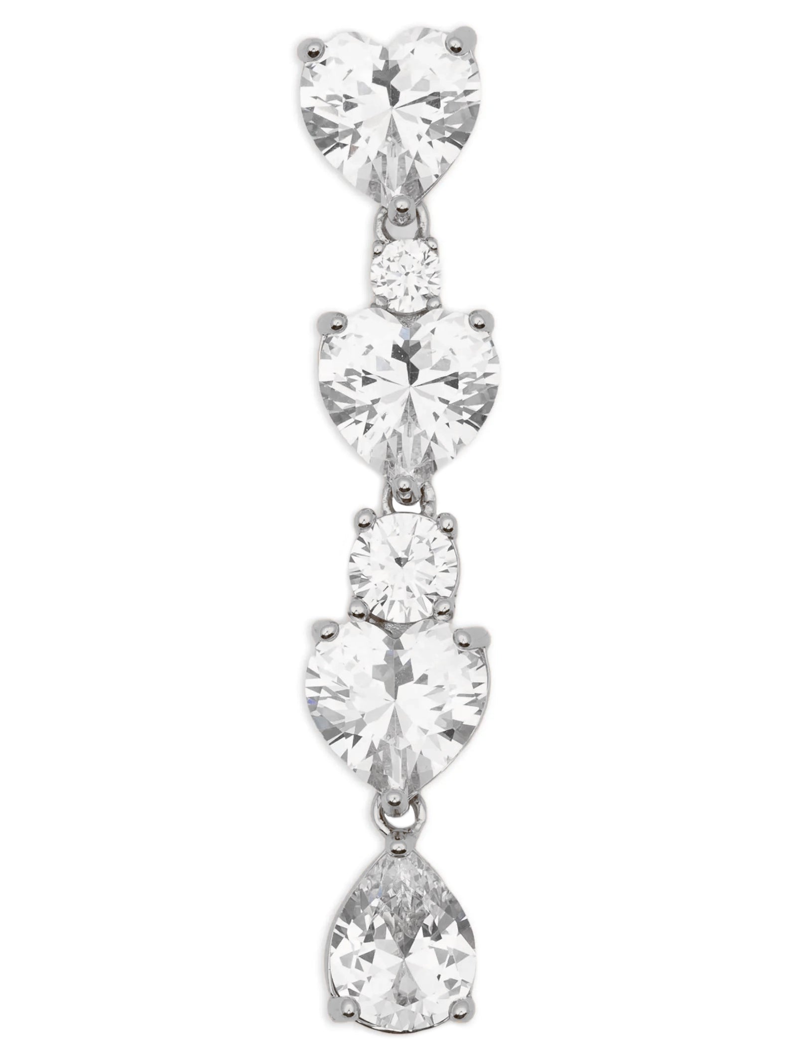 Self-Portrait Crystal Heart Tiered Earrings