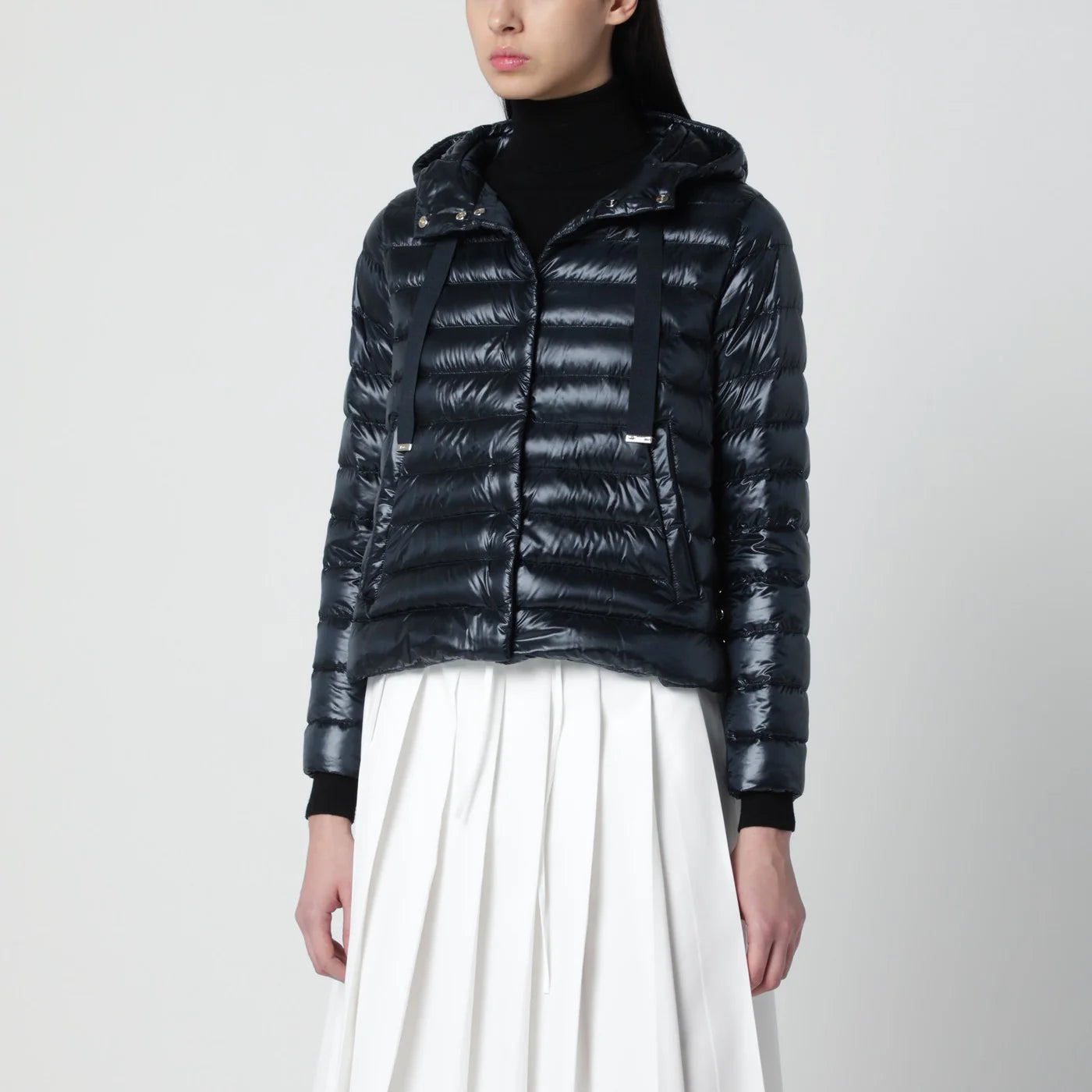 HERNO Navy blue ultralight nylon puffer jacket