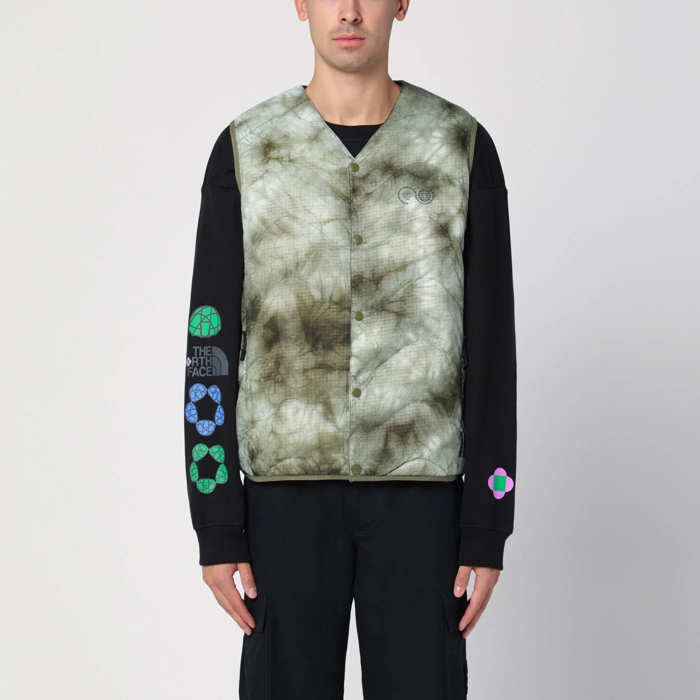 Purple Mountain Observatory Camouflage quilted nylon waistcoat