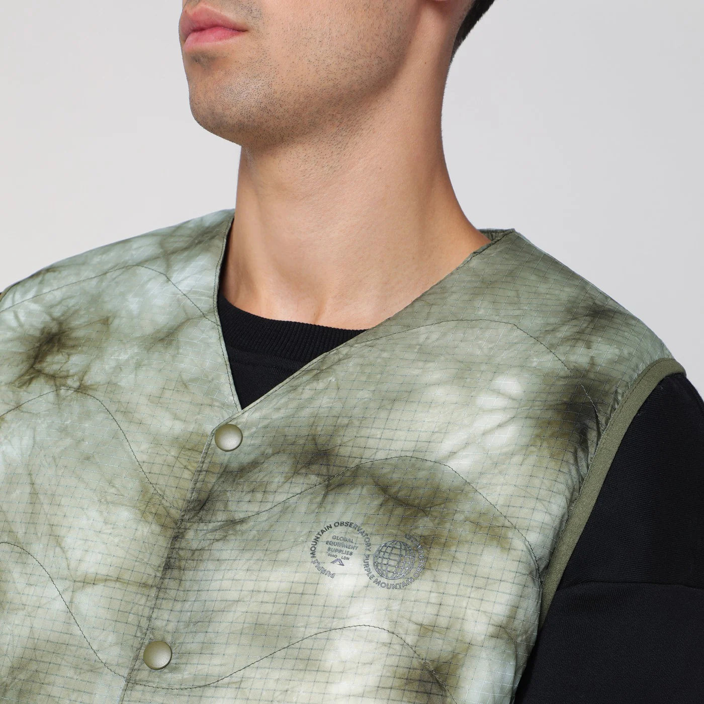Purple Mountain Observatory Camouflage quilted nylon waistcoat