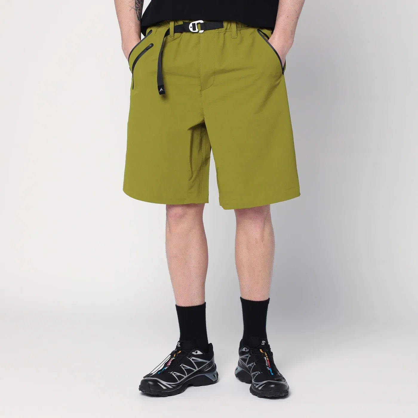 Purple Mountain Observatory Olive green Bermuda in mixed nylon