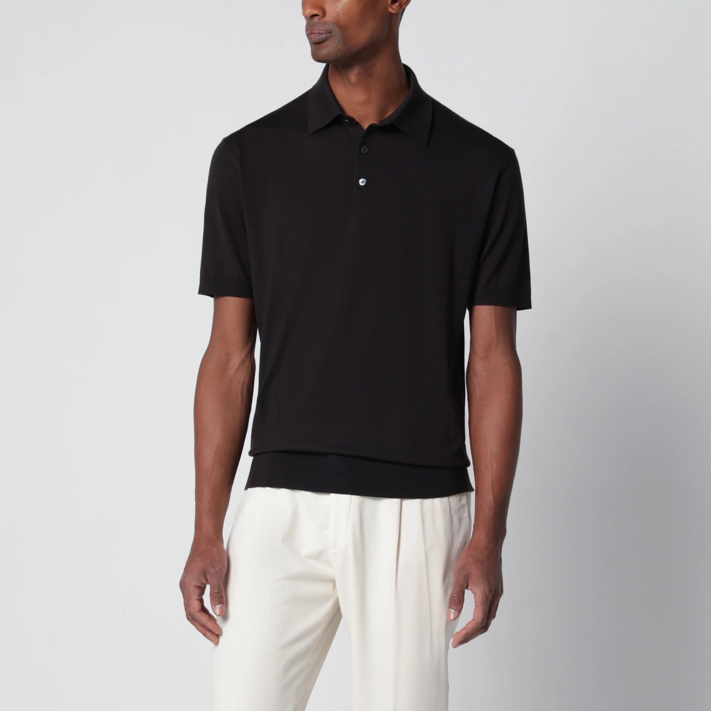 ZEGNA Dark brown wool polo