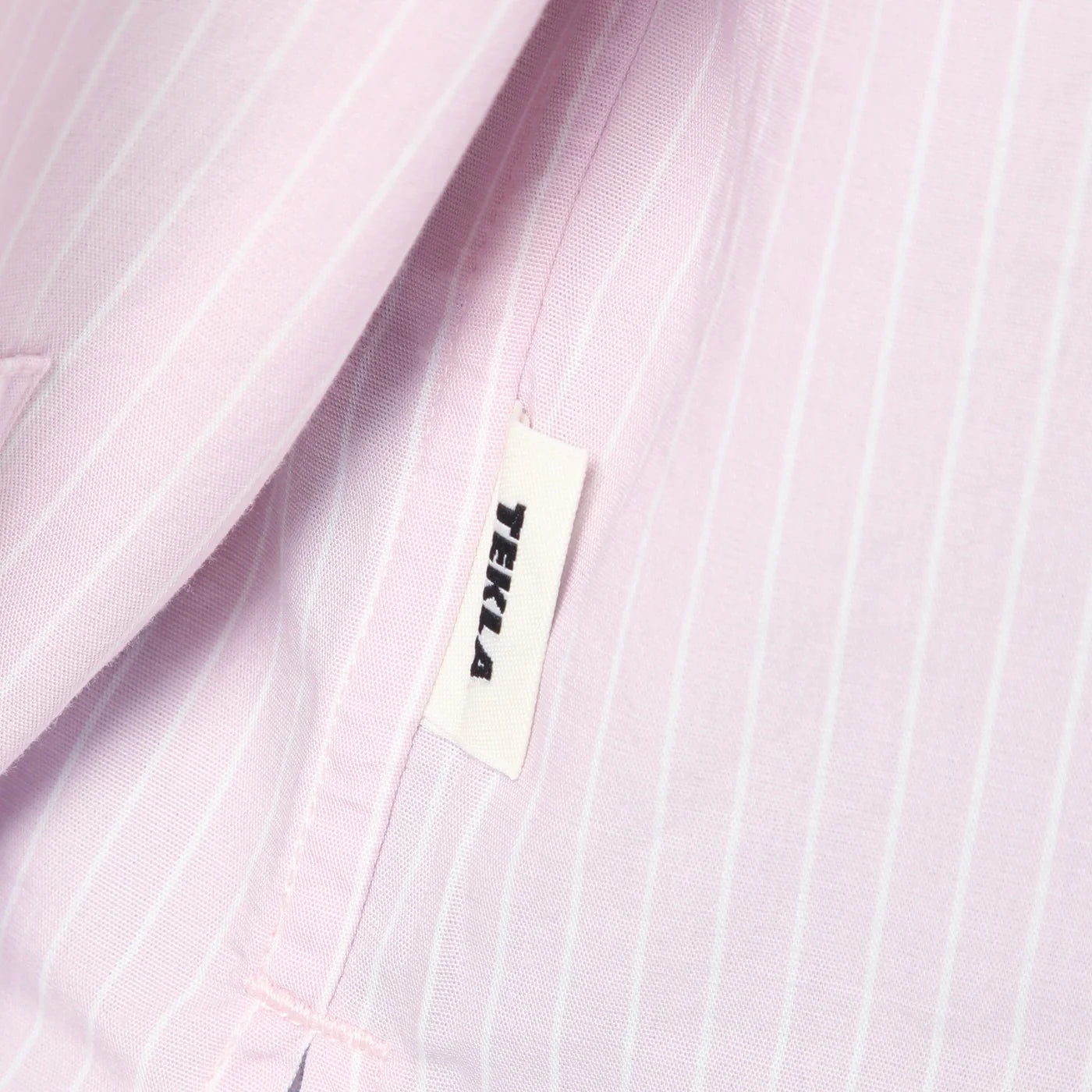 Tekla Pink striped pyjama shirt