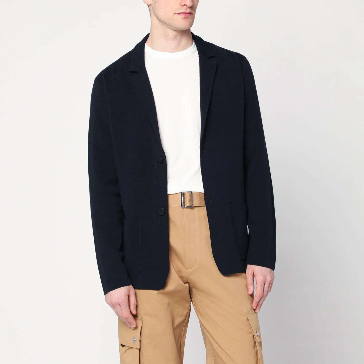 Roberto Collina Navy blue cotton jacket cardigan
