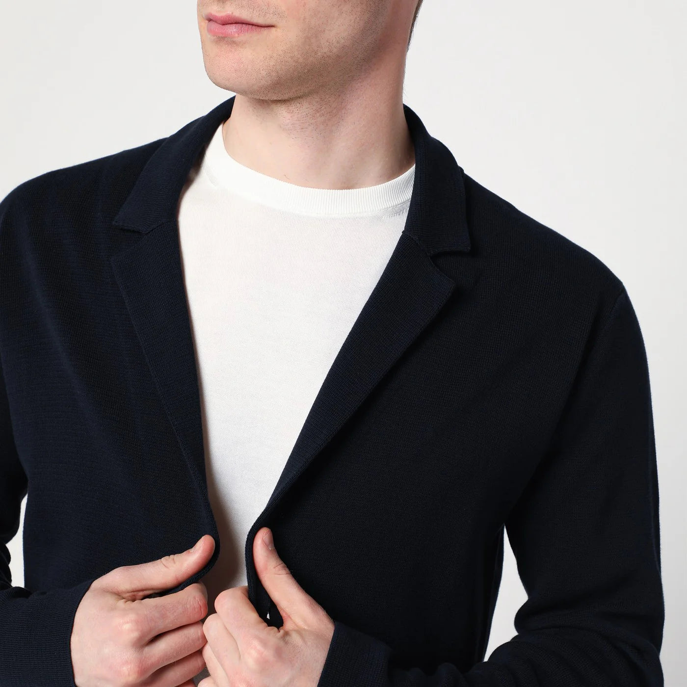 Roberto Collina Navy blue cotton jacket cardigan