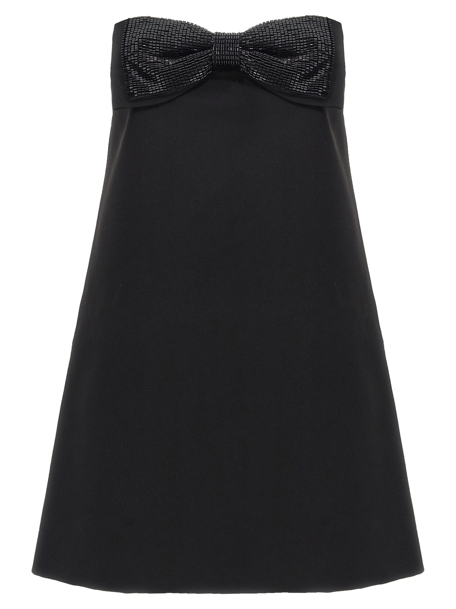 Self-Portrait Black Crepe Bandeau Mini Dress