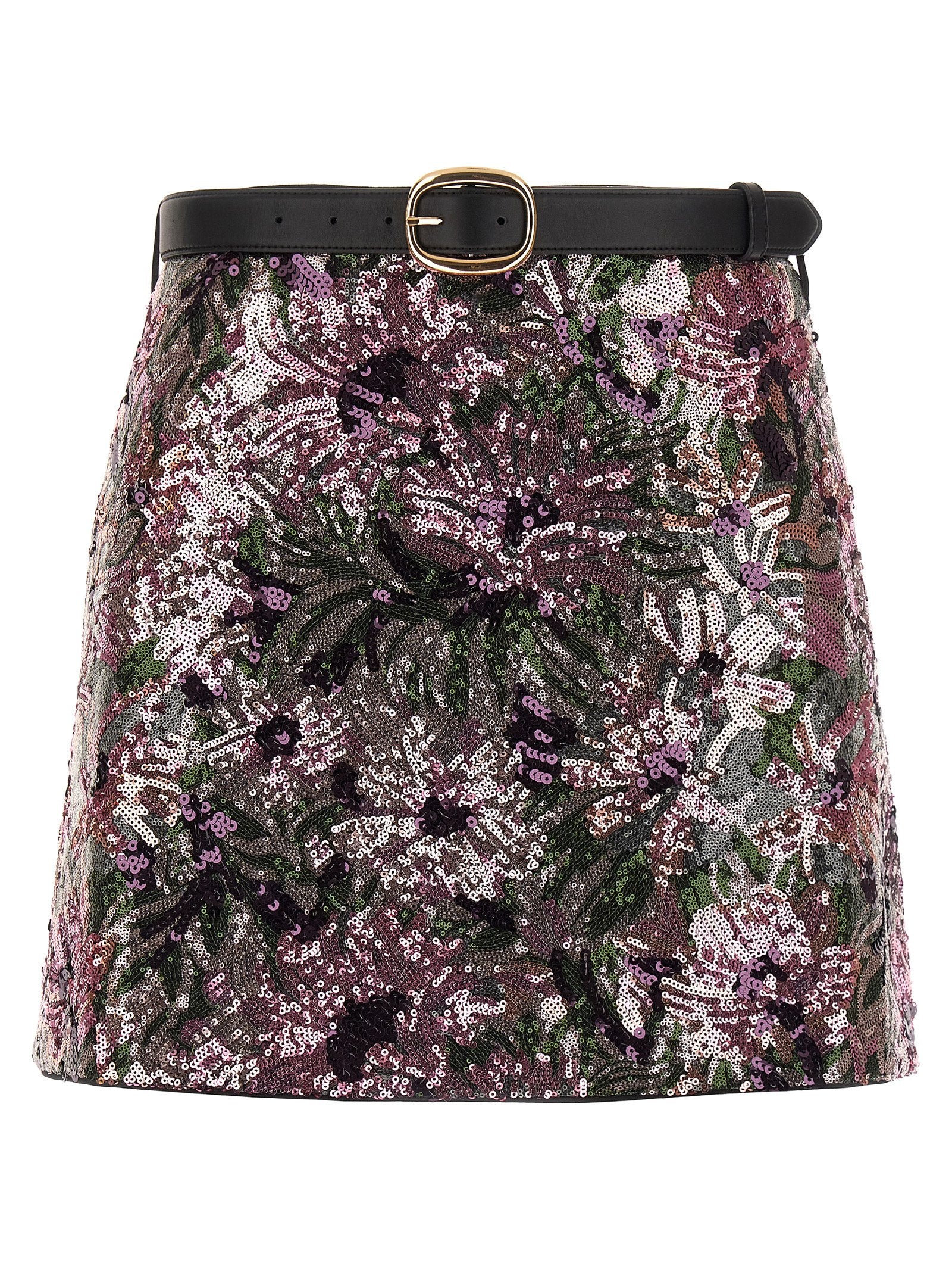 Self-Portrait Floral Sequin Mini Skirt
