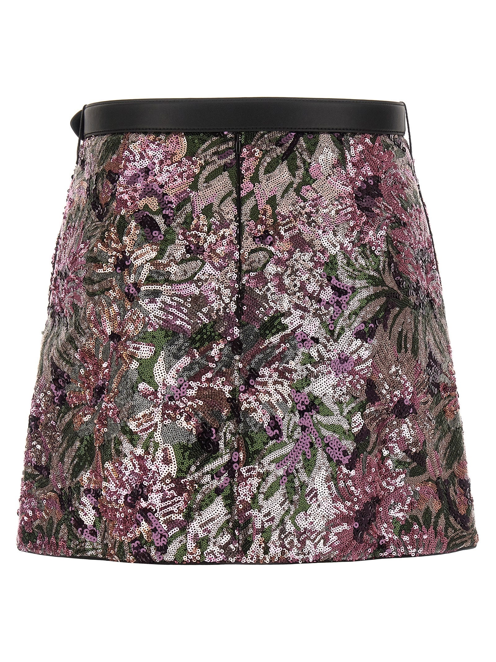 Self-Portrait Floral Sequin Mini Skirt