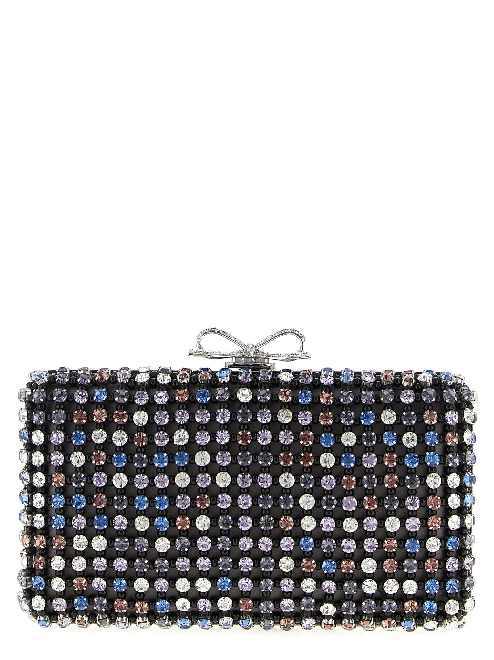 Self-Portrait Multi Crystal Chainmail Clutch