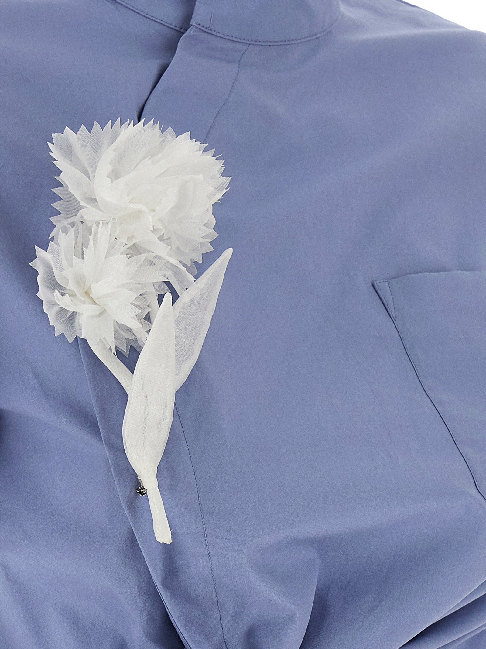 Self-Portrait Blue Cotton Tie Side Top