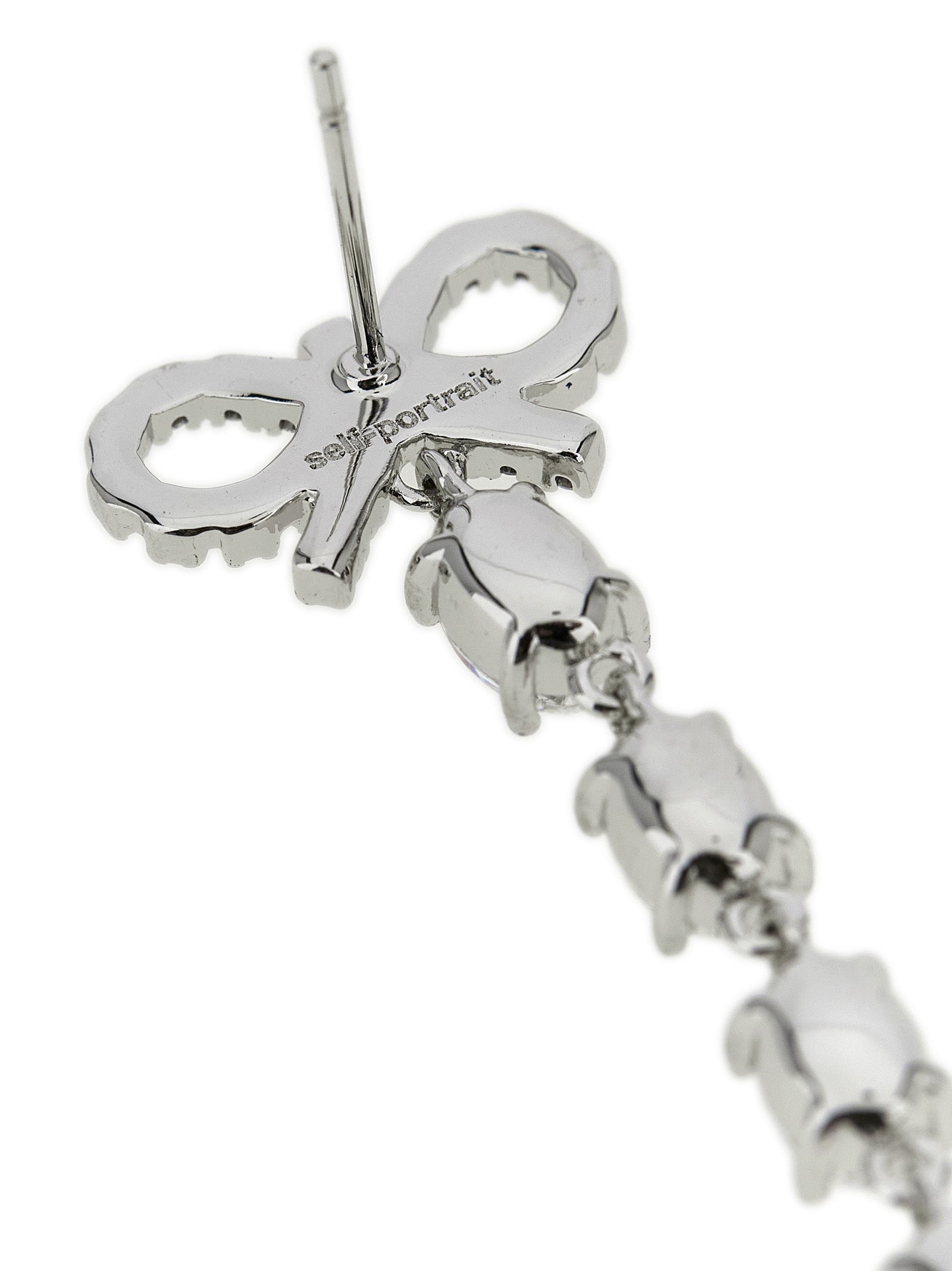 Self-Portrait Bow Pearl Droplet Earrings